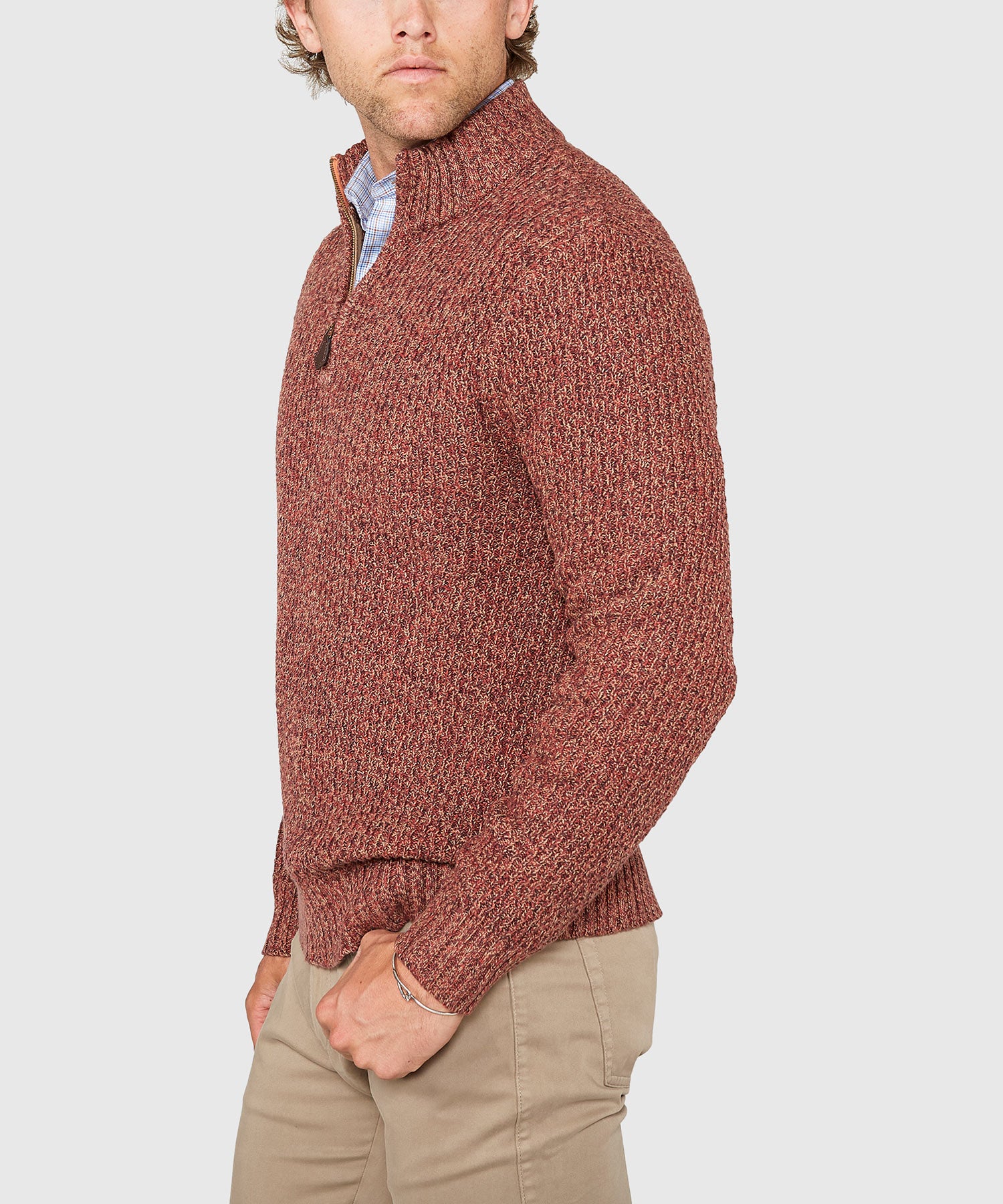 Westport Black Tri-Color Quarter Zip Sweater - Image 7