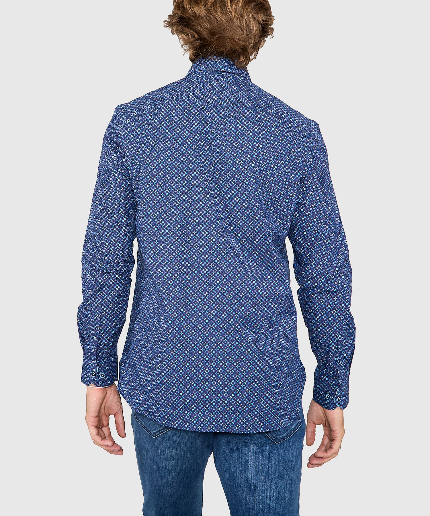 Westport Black Long Sleeve Hidden Button Down Collar Printed Sport Shirt - Image 5