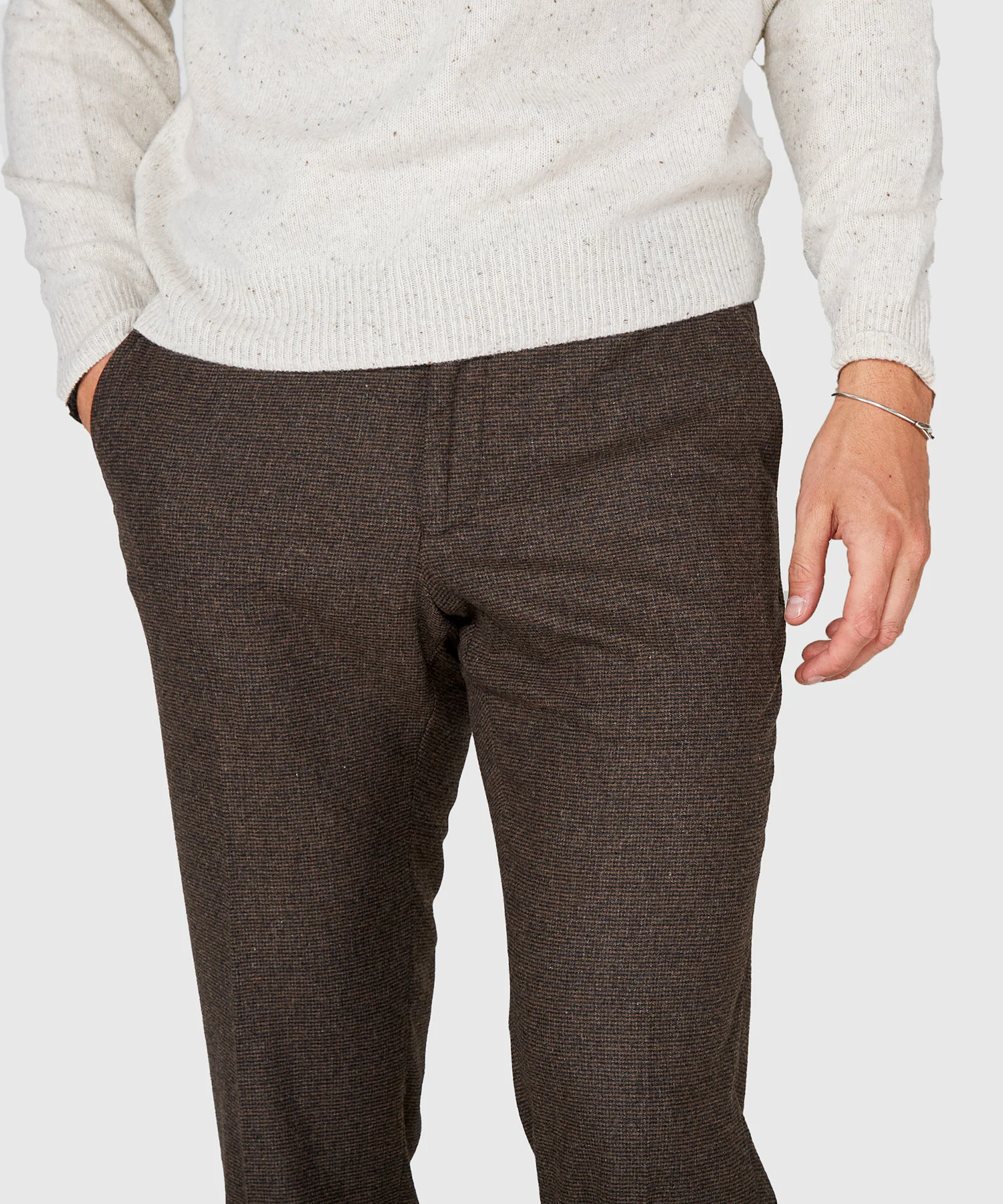 Westport Black Flat Front Houndstooth Pant - Image 10