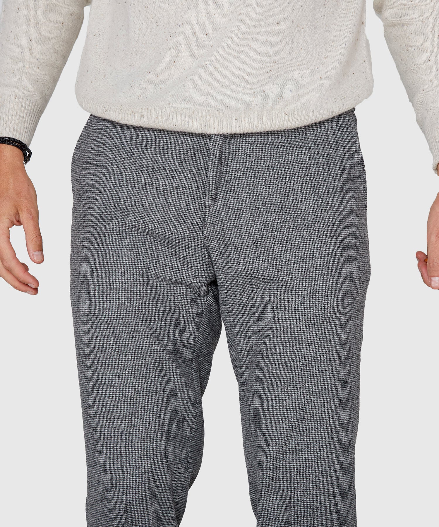 Westport Black Flat Front Houndstooth Pant - Image 5