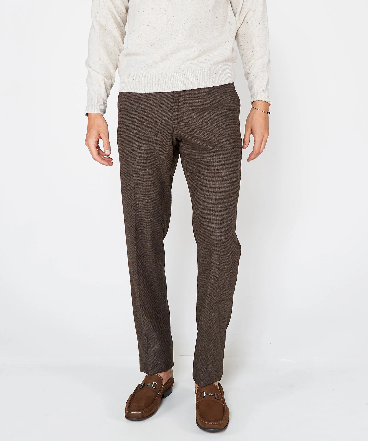 Westport Black Flat Front Houndstooth Pant - Image 9