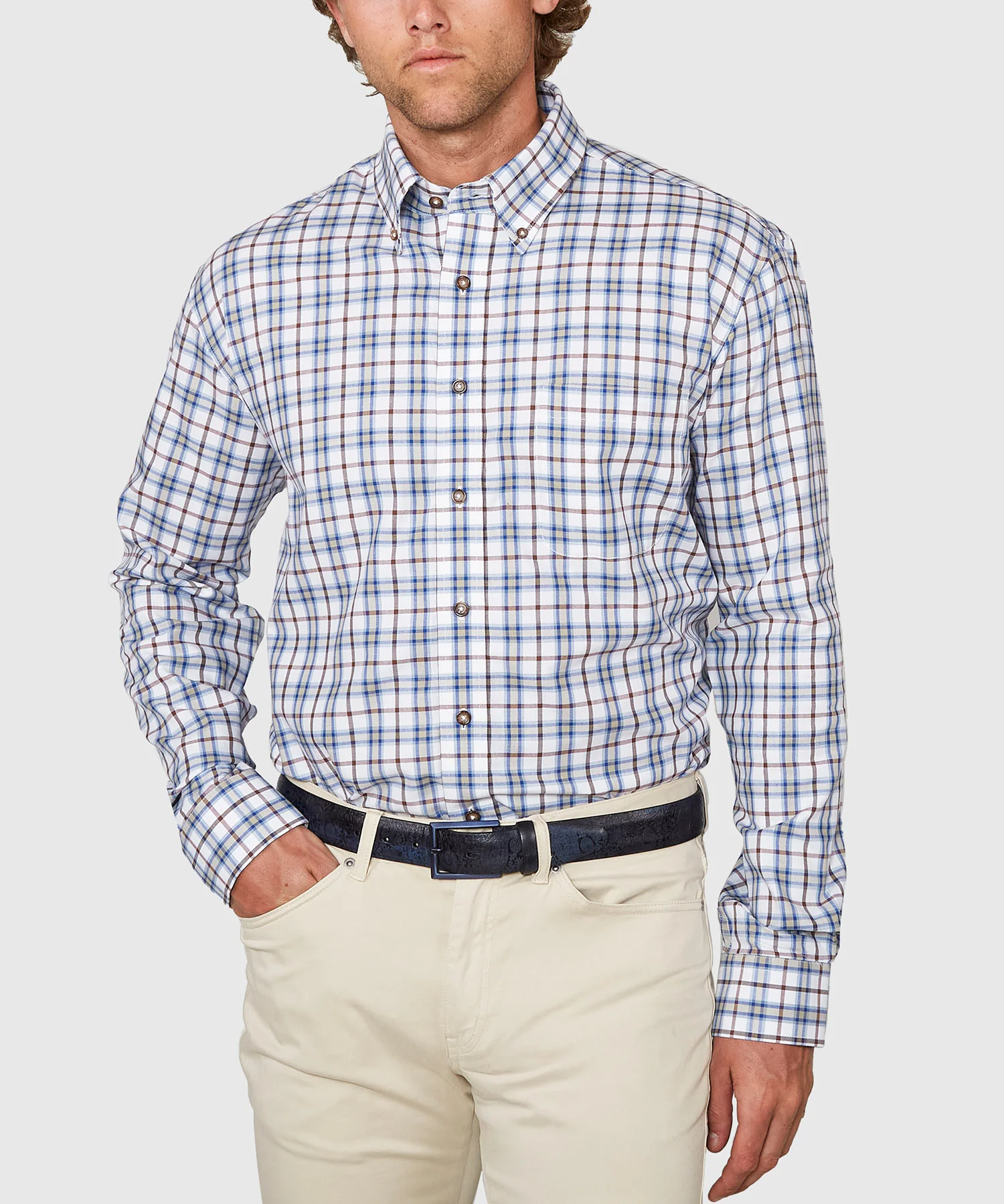 Westport Black Long Sleeve Button Down Collar Cotton Wool Sport Shirt - Image 3