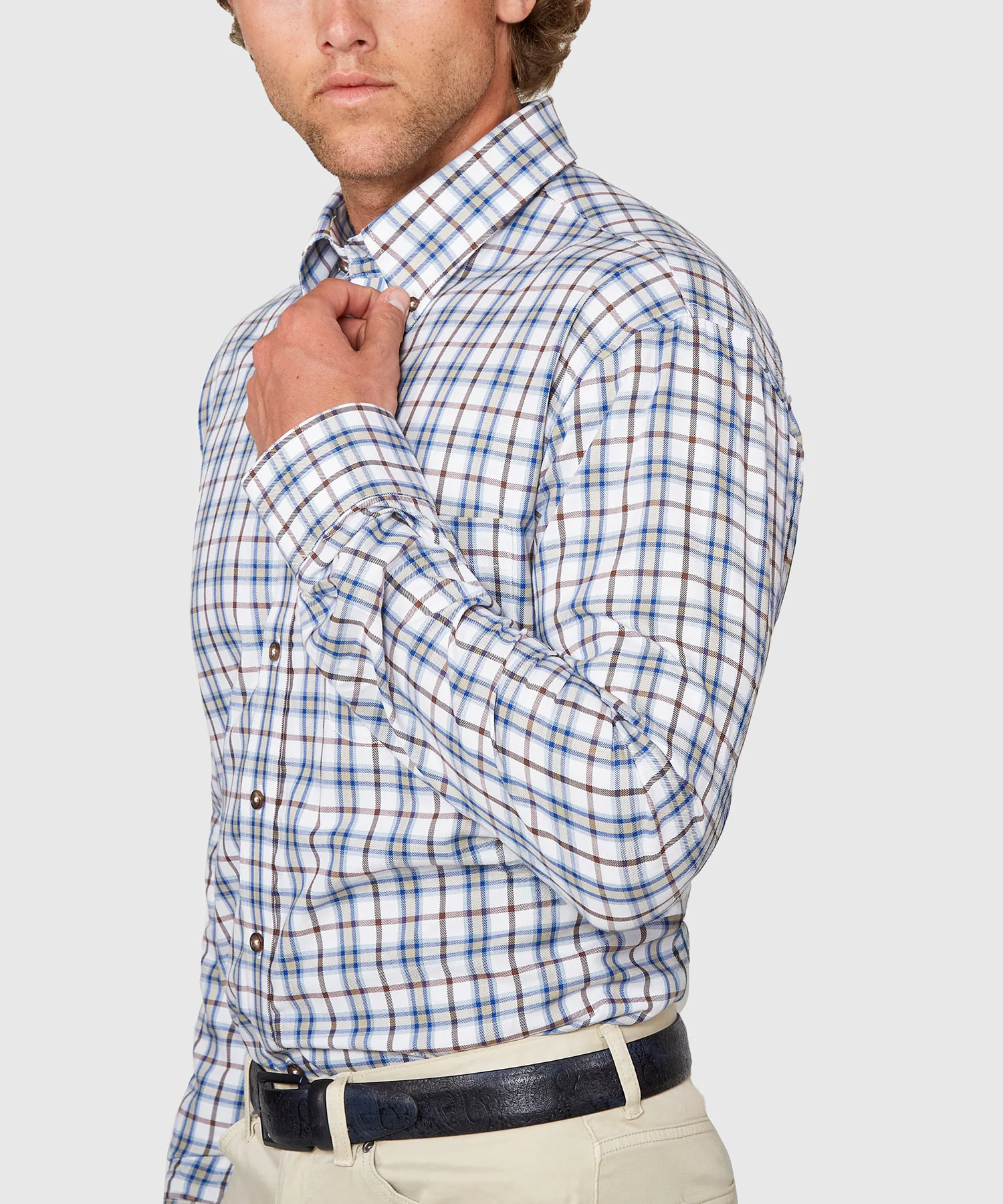 Westport Black Long Sleeve Button Down Collar Cotton Wool Sport Shirt - Image 4
