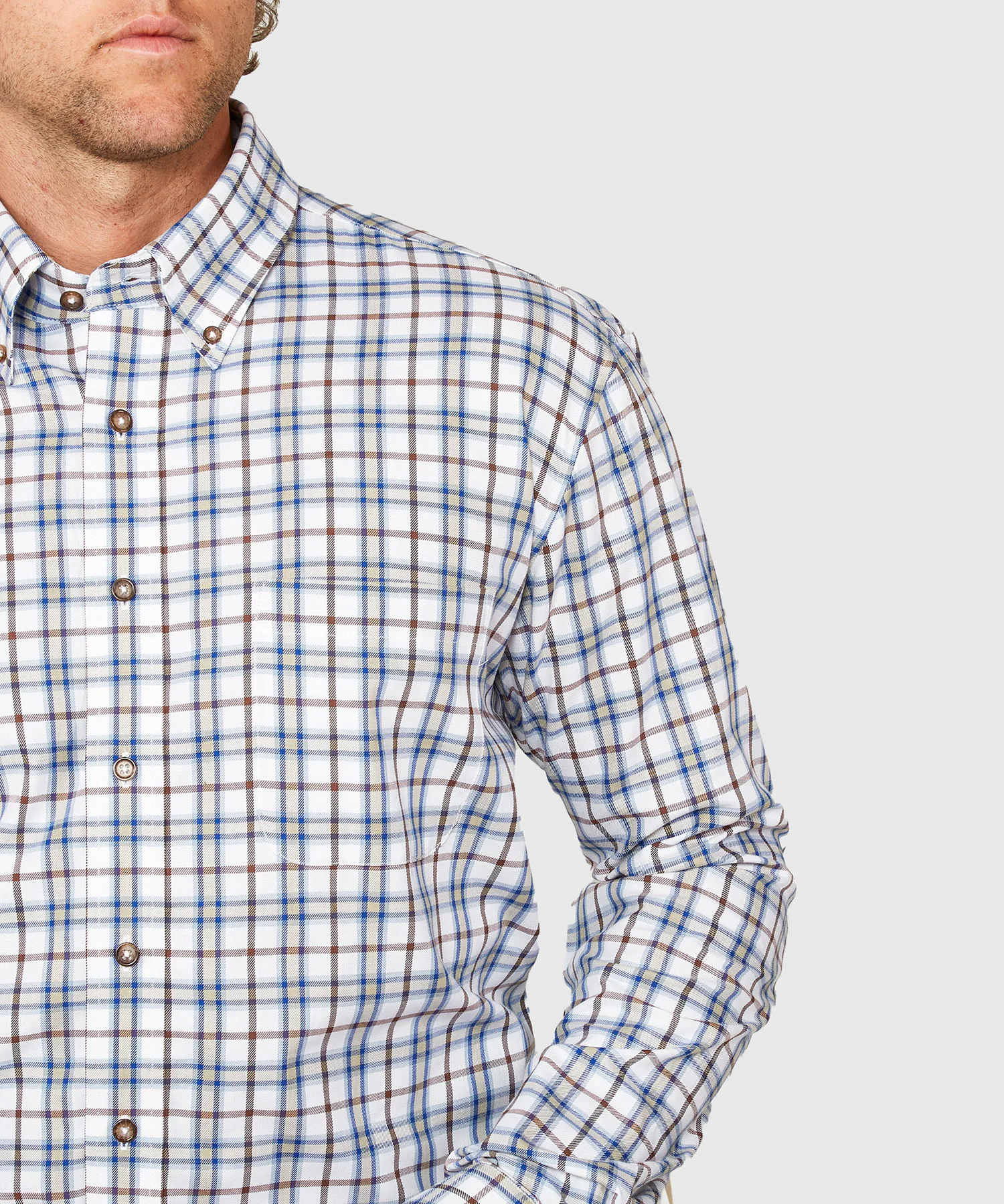 Westport Black Long Sleeve Button Down Collar Cotton Wool Sport Shirt - Image 5