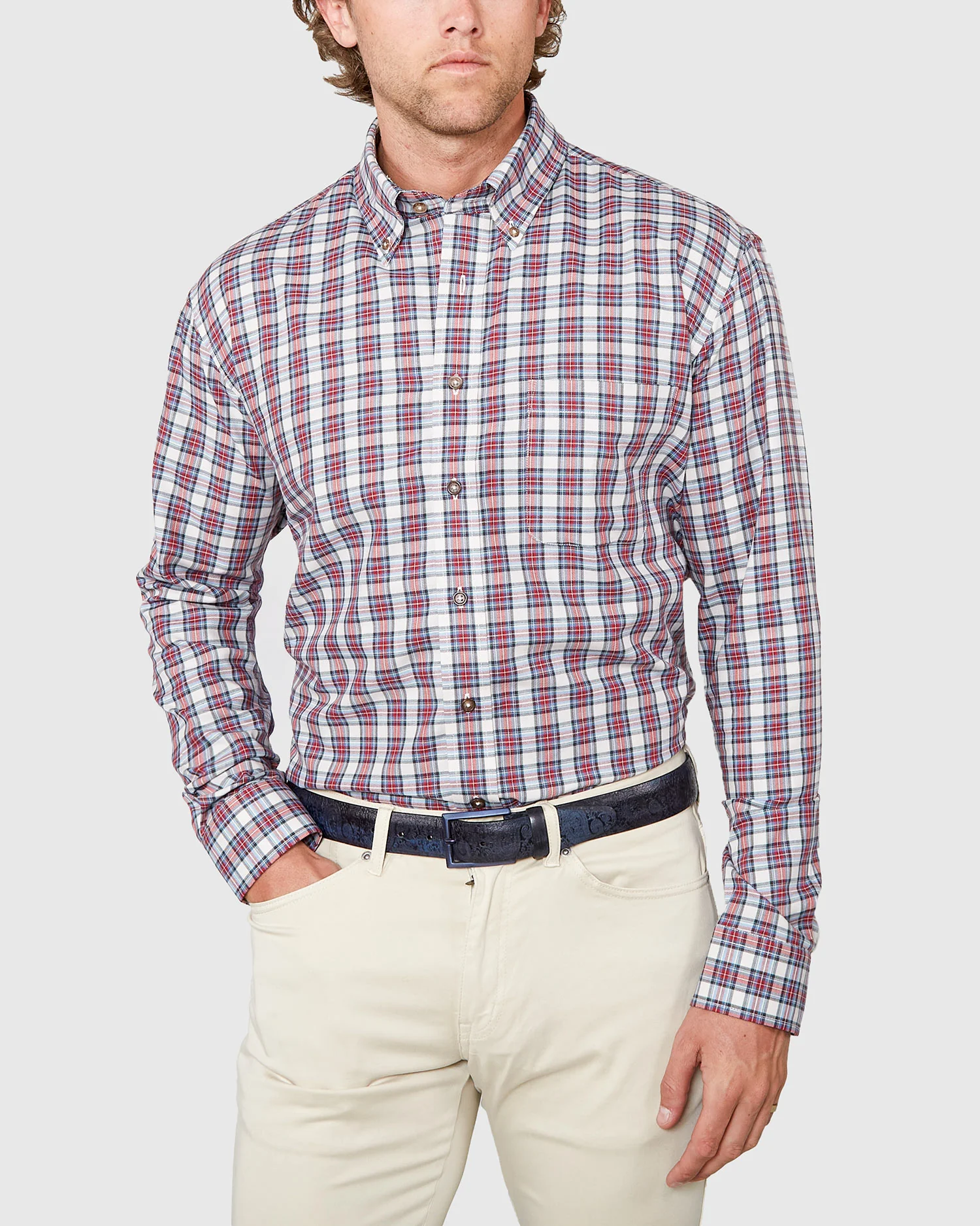 Westport Black Long Sleeve Button Down Collar Cotton Wool Sport Shirt - Image 3