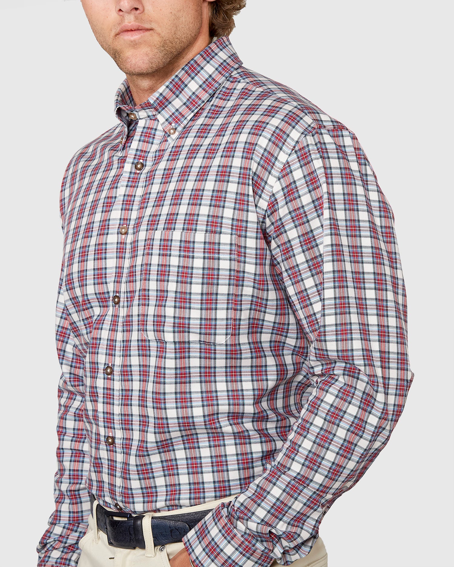 Westport Black Long Sleeve Button Down Collar Cotton Wool Sport Shirt - Image 4