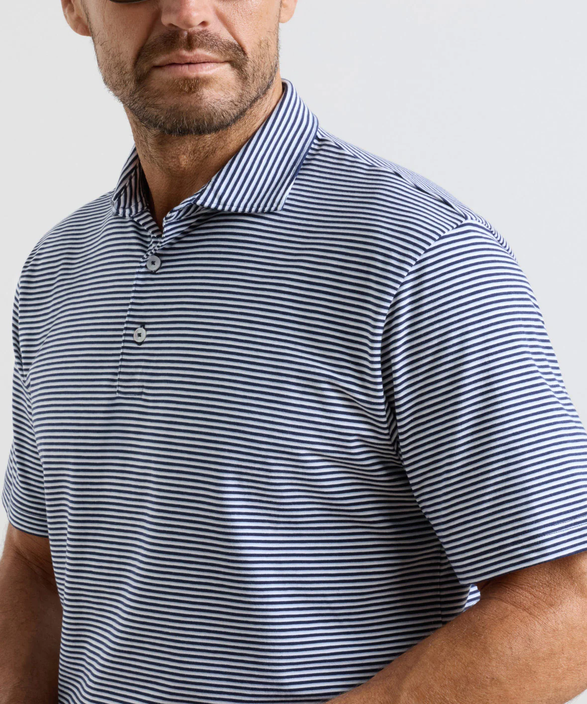 Peter Millar Calvert Stripe Crown Flex Short Sleeve Cotton Polo - Image 2
