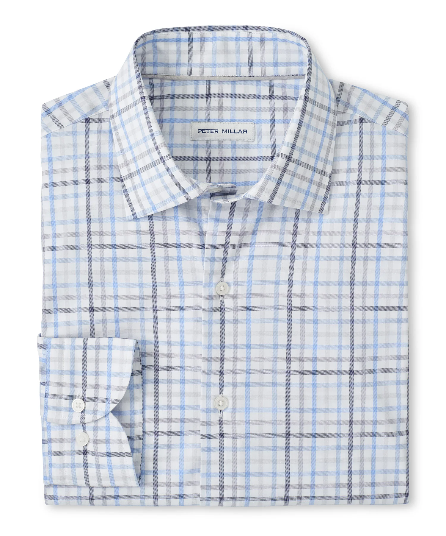 Peter Millar Warren Crown Lite Long Sleeve Cotton-Stretch Sport Shirt