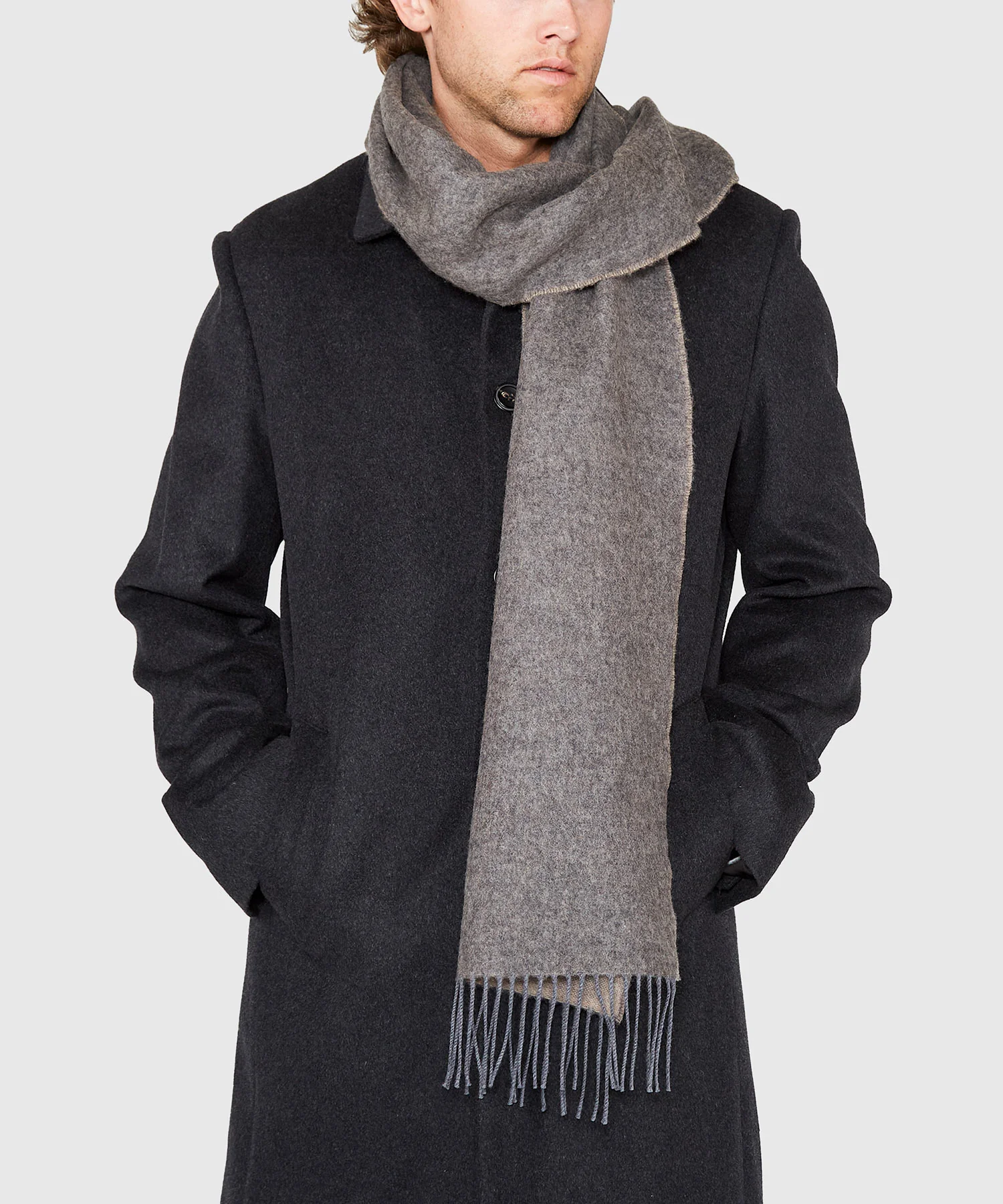 Westport Black Reversible Merino Wool Scarf - Image 10