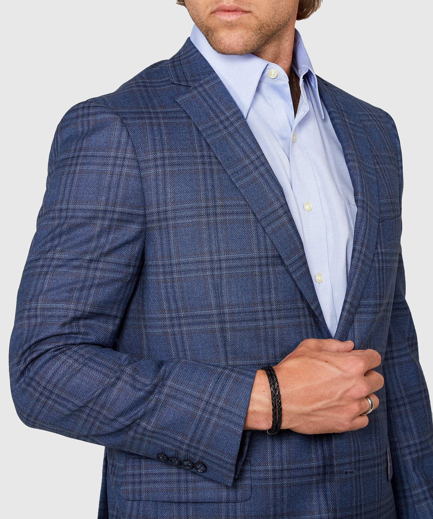 Westport Black Two Button Side Vent Plaid Sport Coat - Image 3