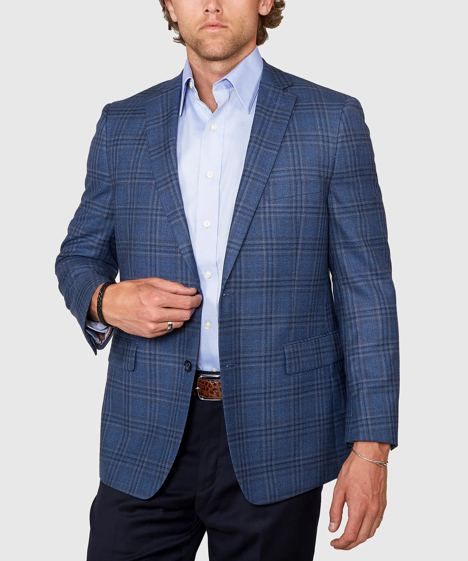 Westport Black Two Button Side Vent Plaid Sport Coat - Image 5