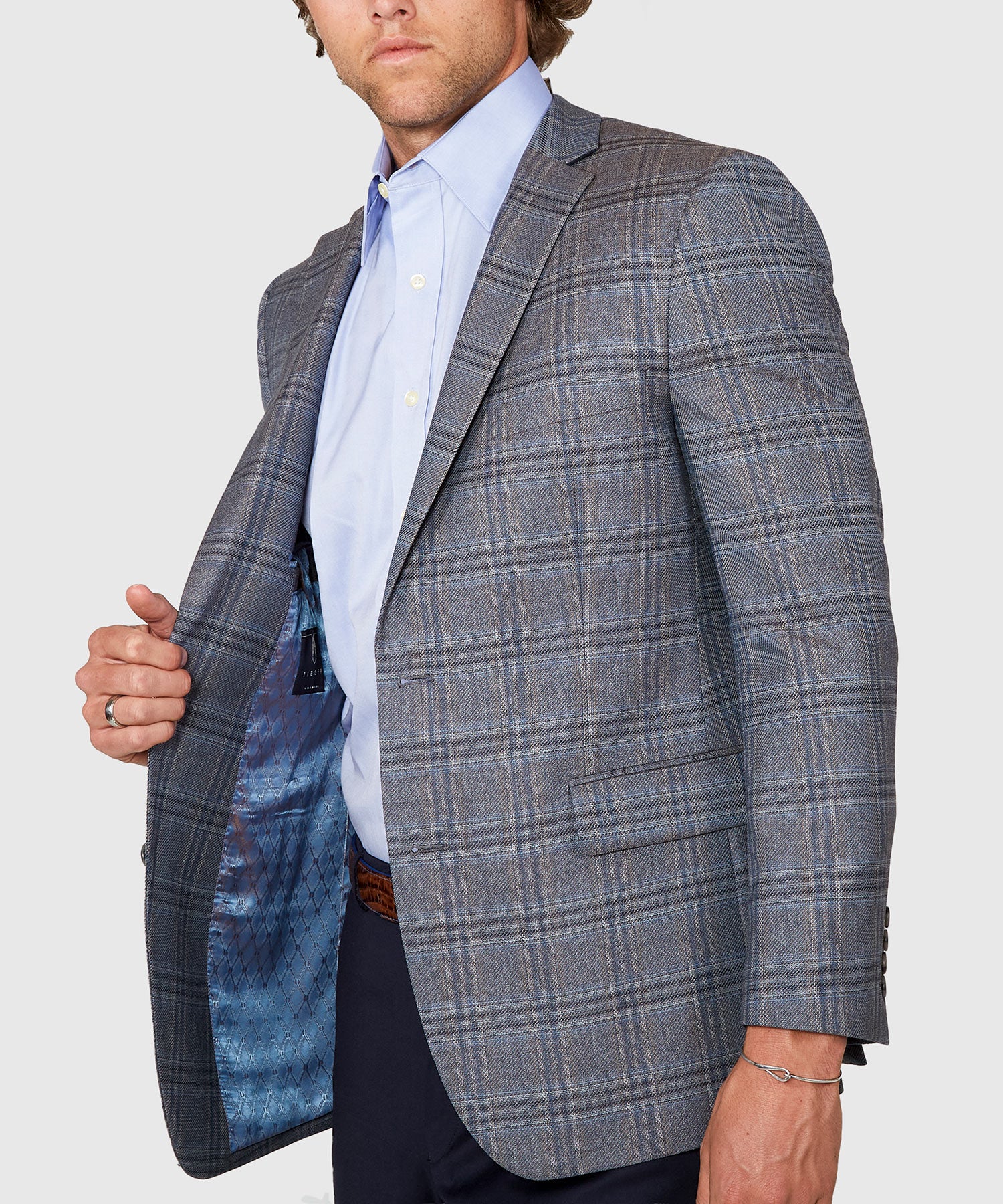 Westport Black Two Button Side Vent Windowpane Sport Coat - Image 4