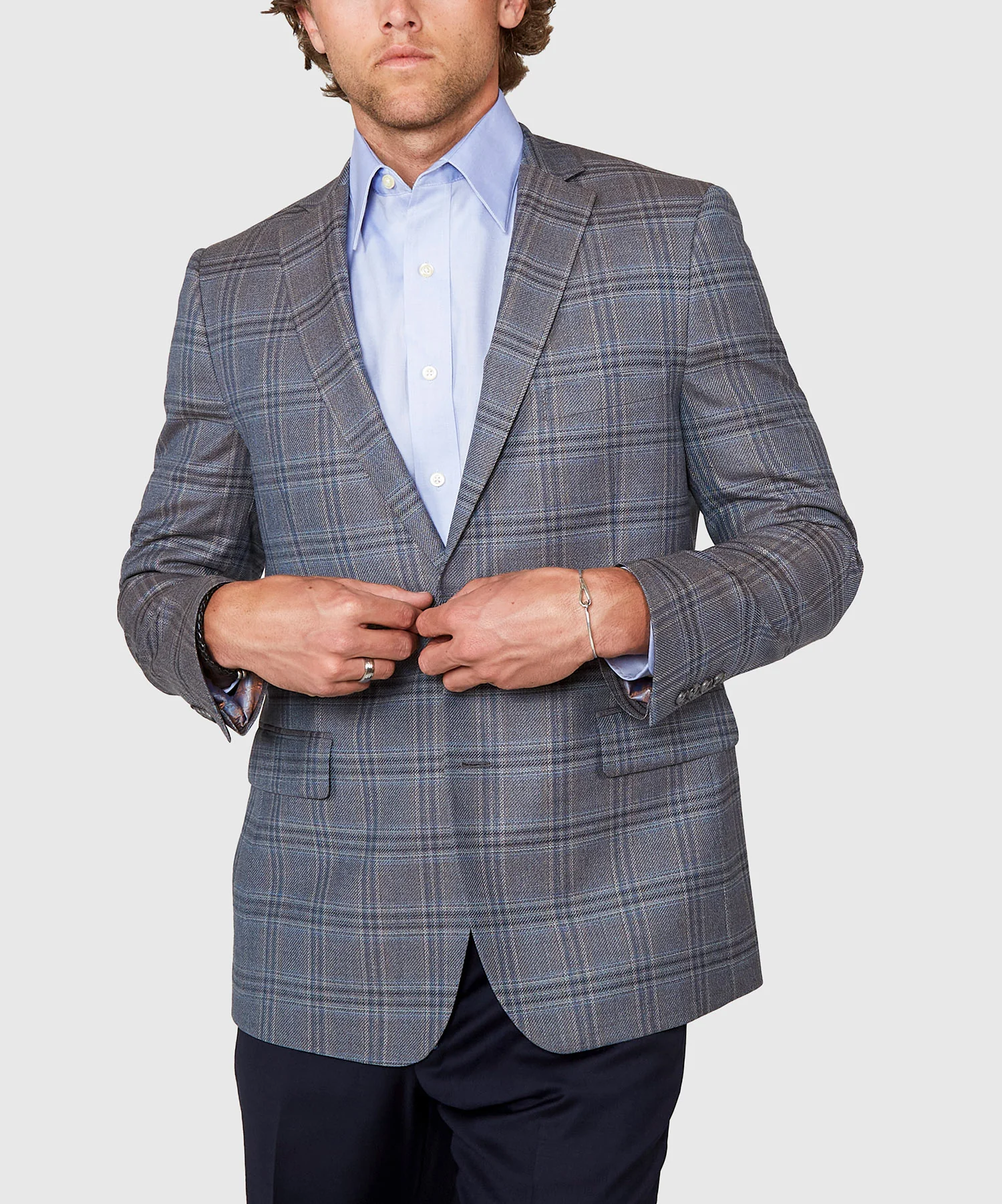 Westport Black Two Button Side Vent Windowpane Sport Coat - Image 5