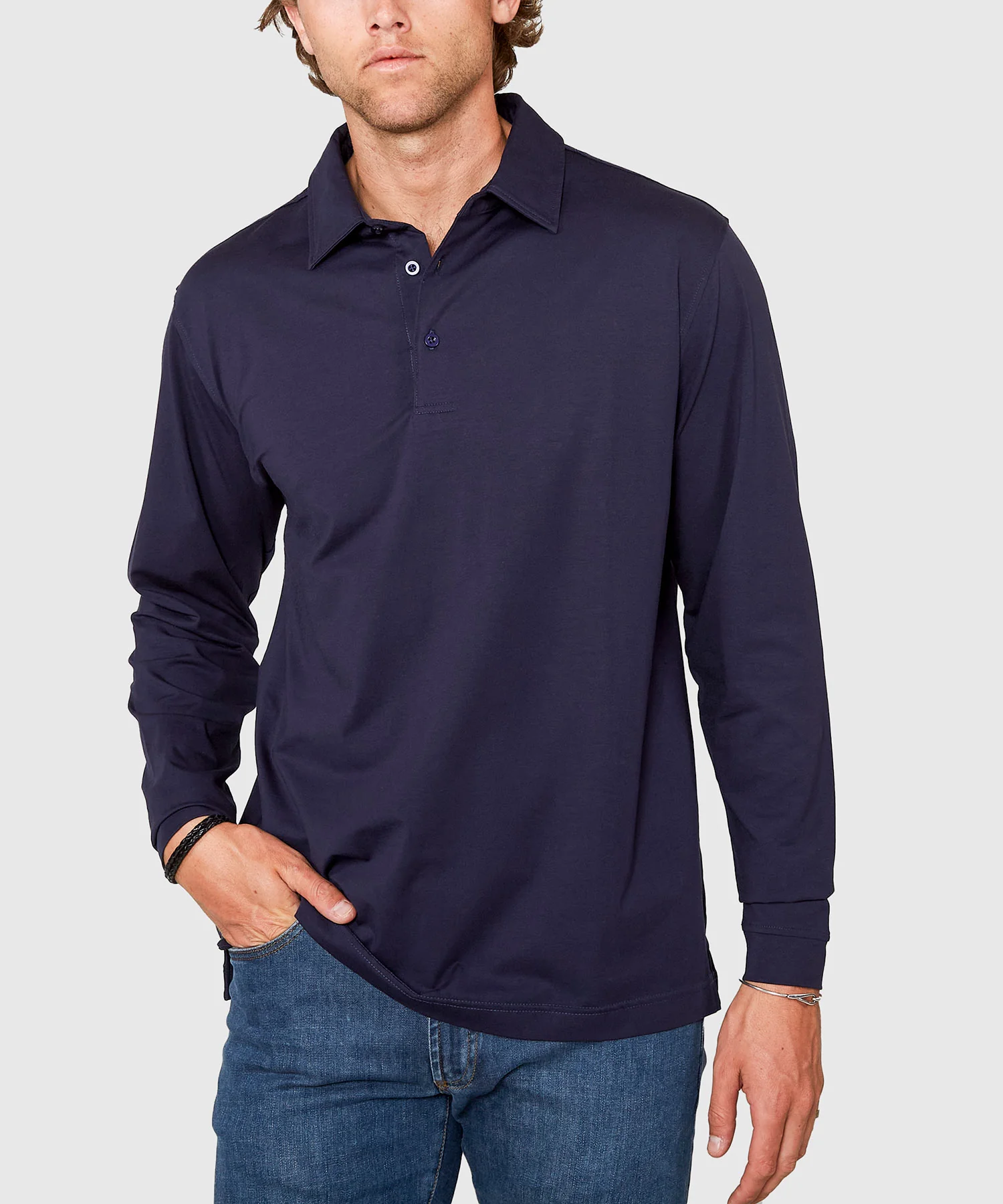 Westport No-Tuck Long Sleeve Cotton Rich Performance Polo - Image 11