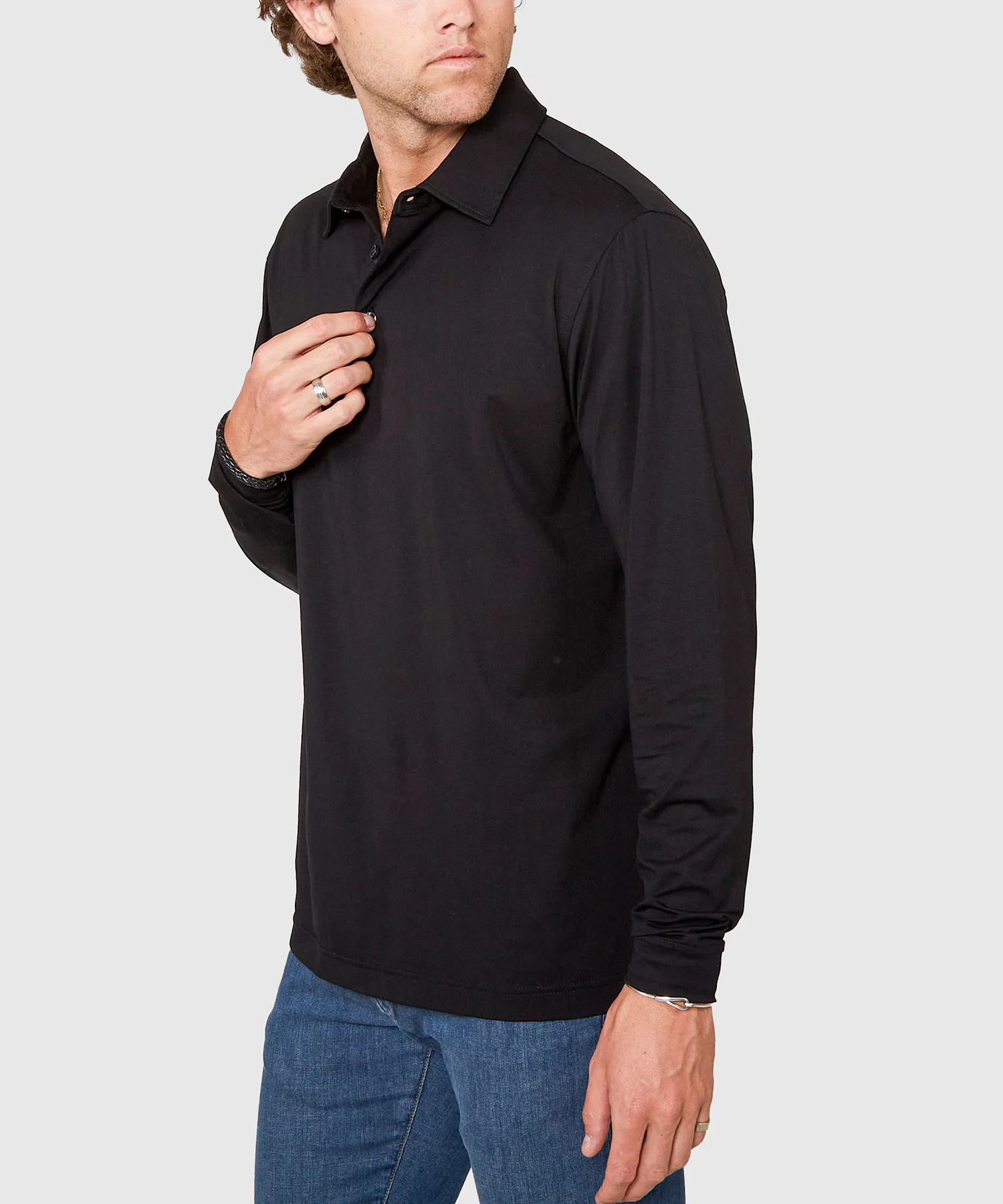 Westport No-Tuck Long Sleeve Cotton Rich Performance Polo - Image 4