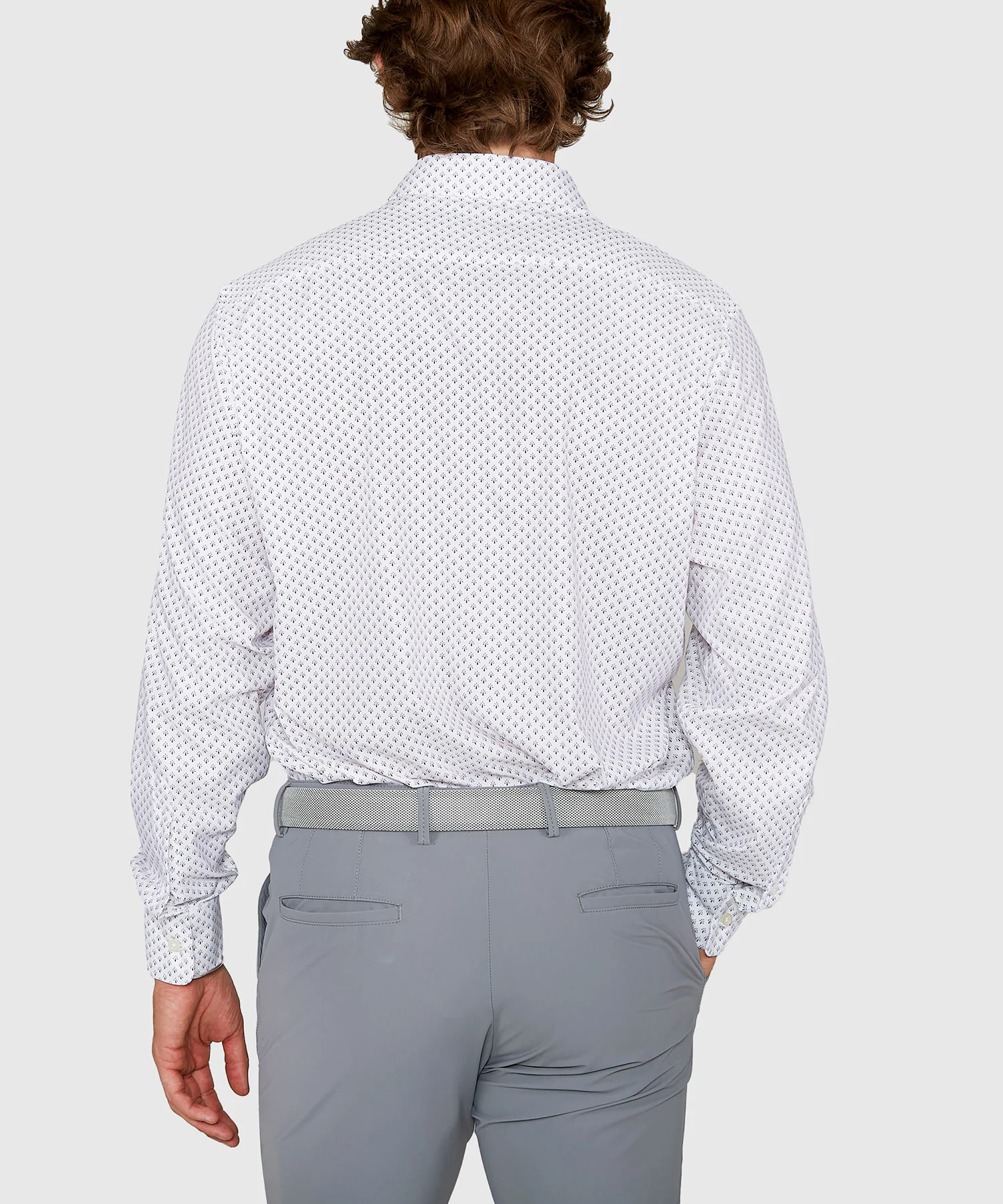 Westport Black Long Sleeve Spread Collar Performance Peacock Print Sport Shirt - Image 4