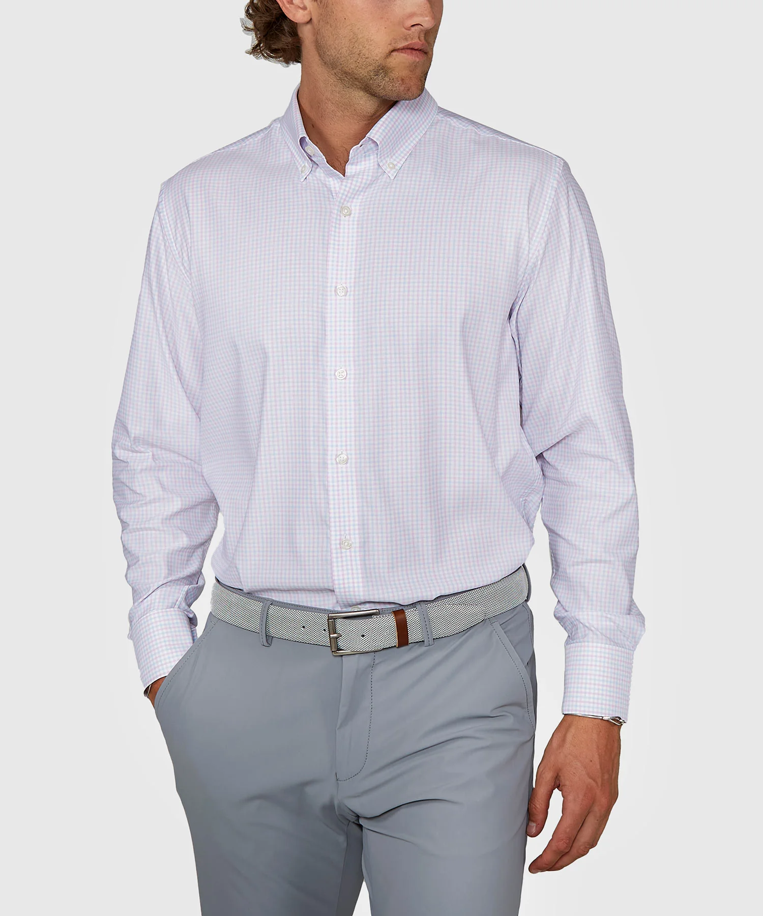Westport Black Long Sleeve Button Down Collar Performance Plaid Sport Shirt - Image 2