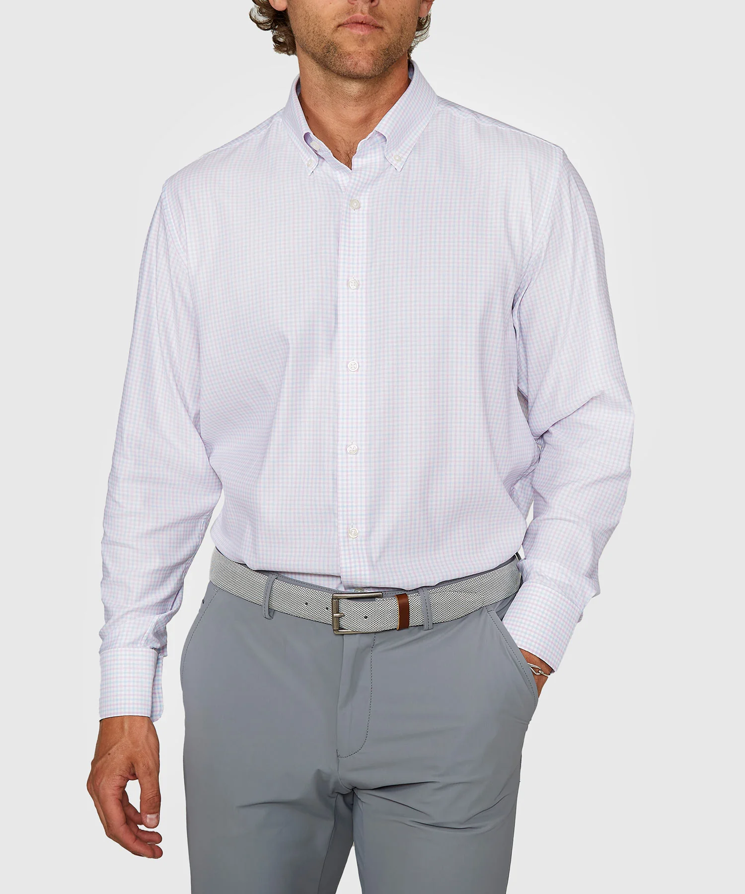 Westport Black Long Sleeve Button Down Collar Performance Plaid Sport Shirt - Image 5