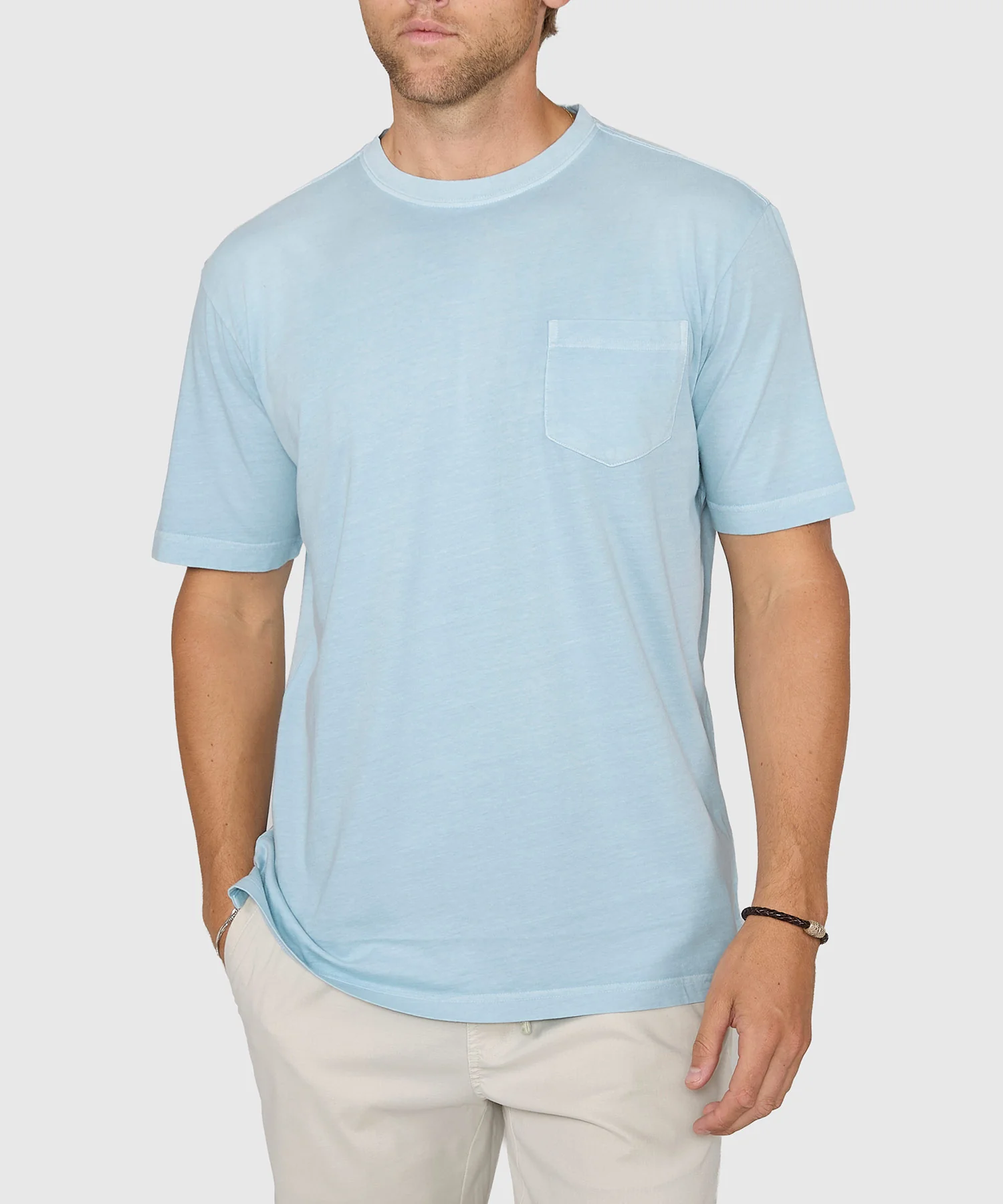 Westport Lifestyle Short Sleeve Sunwashed Crew Neck Pocket T-Shirt - Image 22