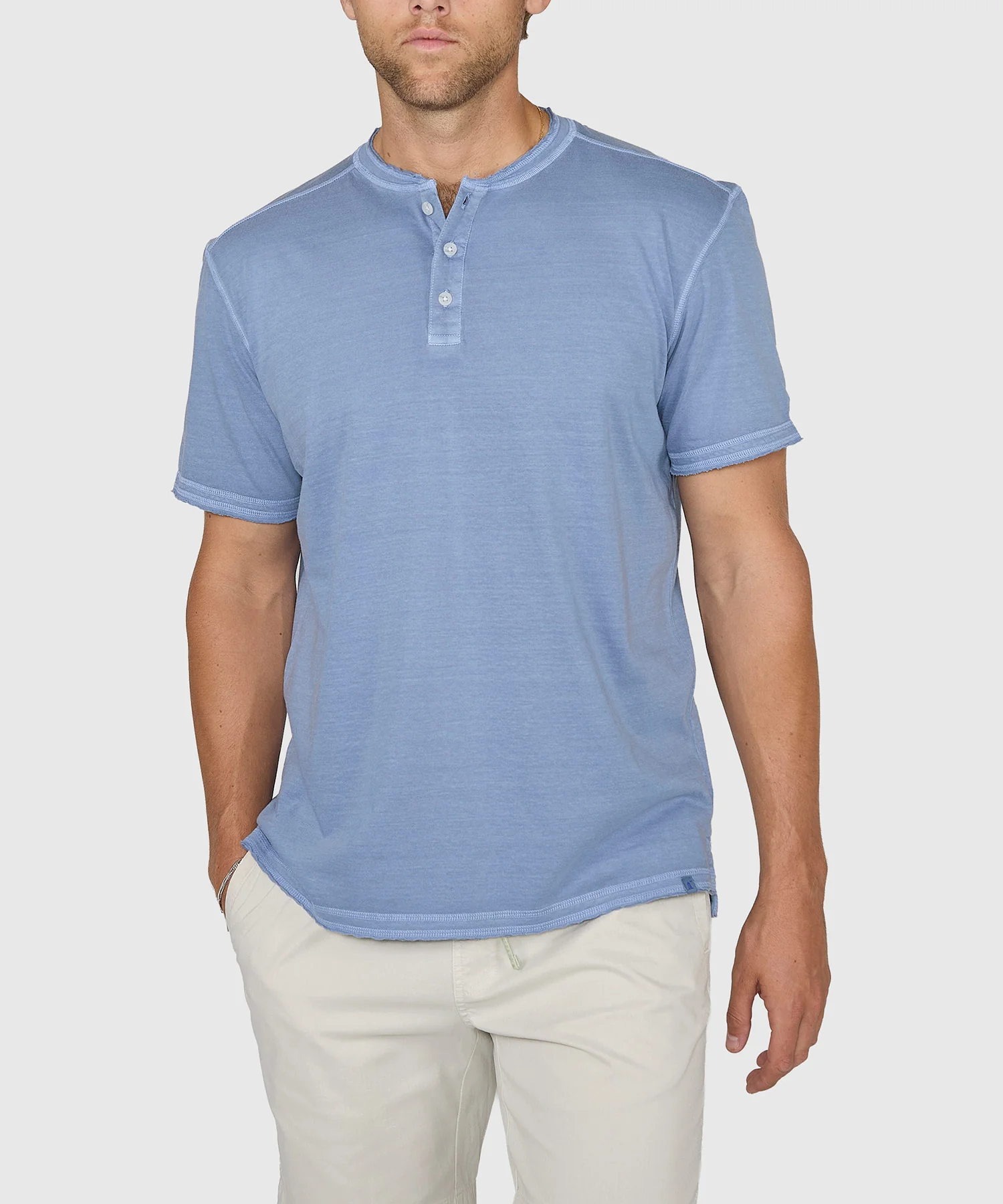 Westport Lifestyle Short Sleeve Sunwashed Henley - Image 11