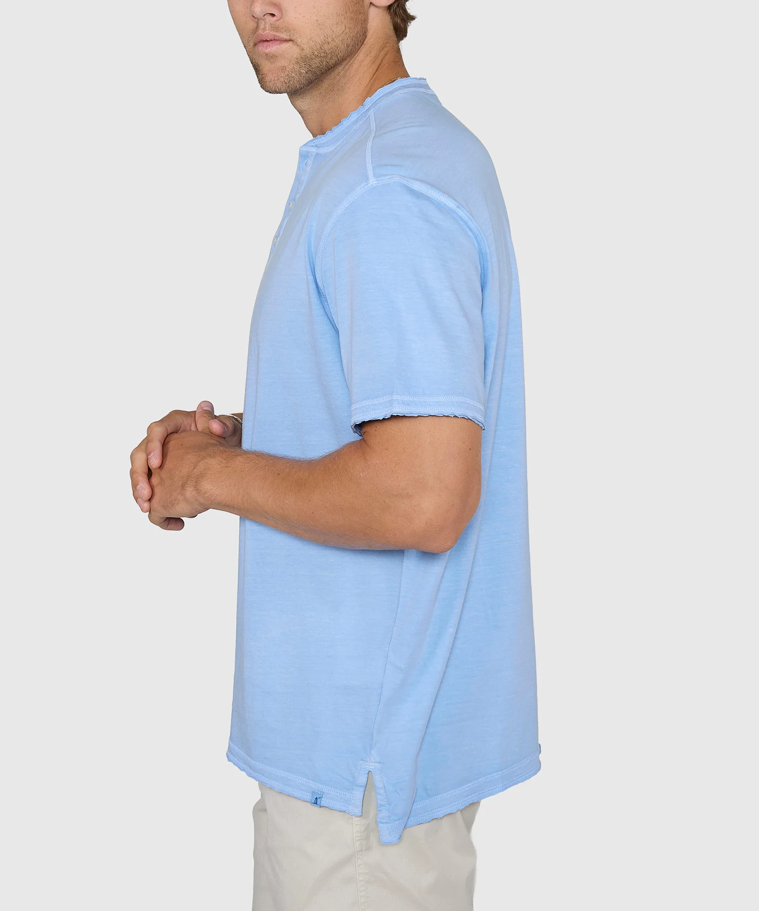 Westport Lifestyle Short Sleeve Sunwashed Henley - Image 4