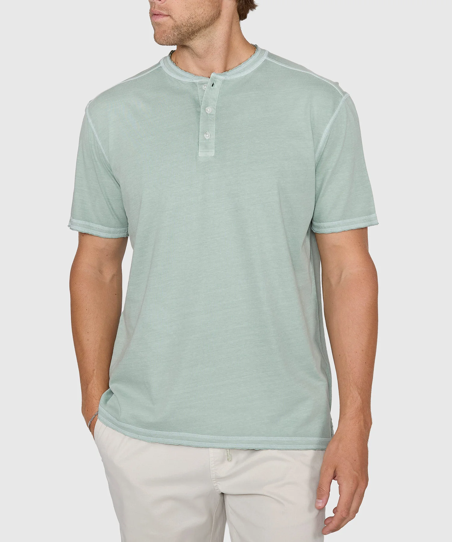 Westport Lifestyle Short Sleeve Sunwashed Henley - Image 7
