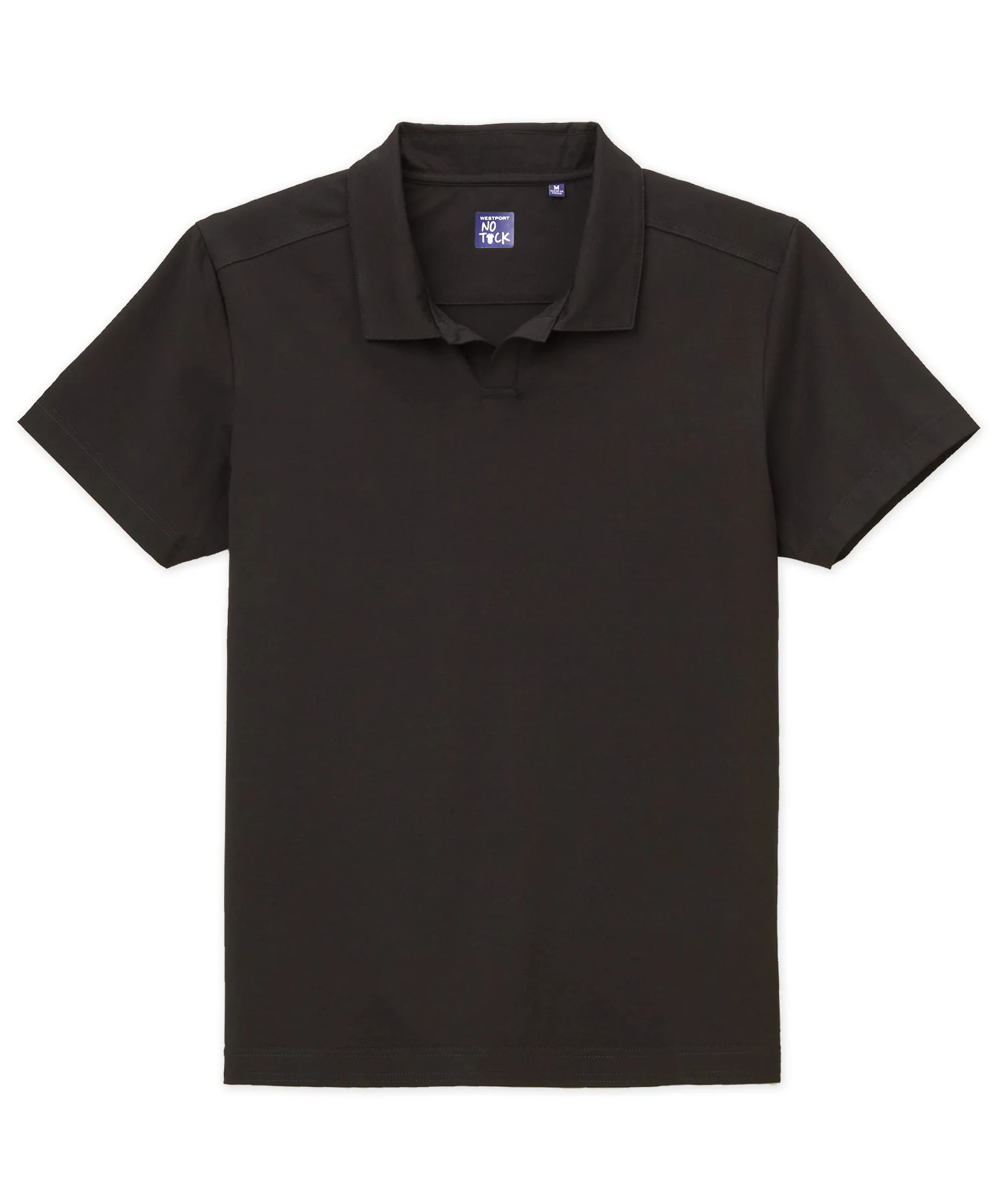 Westport No-Tuck Short Sleeve Cotton Performance Stretch Johnny Collar Knit Shirt
