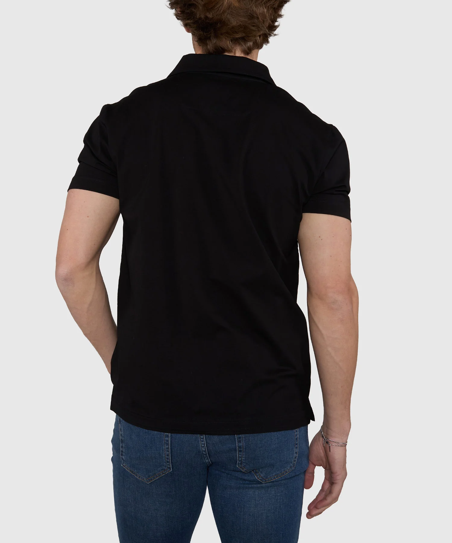Westport No-Tuck Short Sleeve Cotton Performance Stretch Johnny Collar Knit Shirt - Image 4