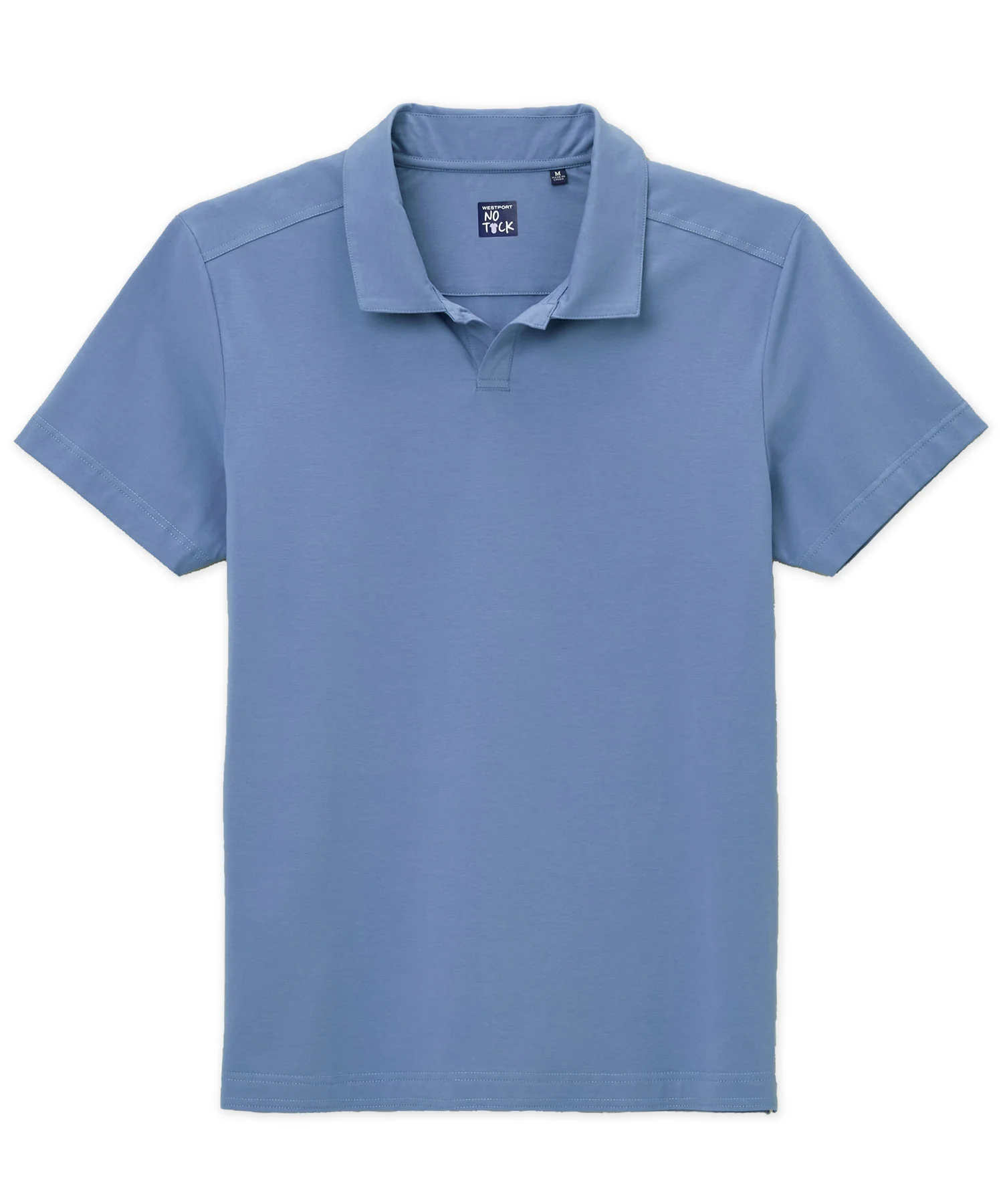 Westport No-Tuck Short Sleeve Cotton Performance Stretch Johnny Collar Knit Shirt