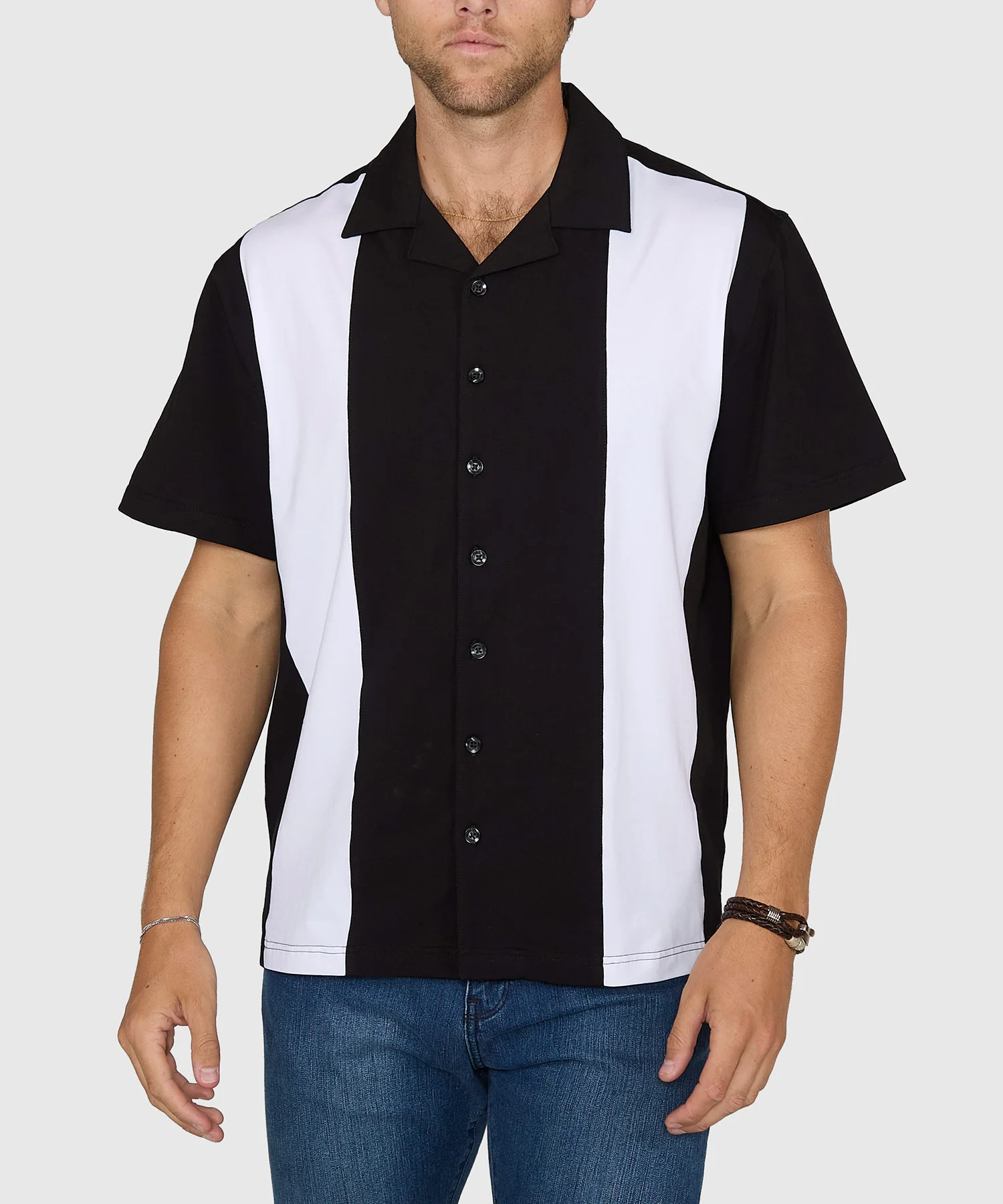 Westport No-Tuck Short Sleeve Cotton Performance Stretch Retro Knit Shirt - Image 2
