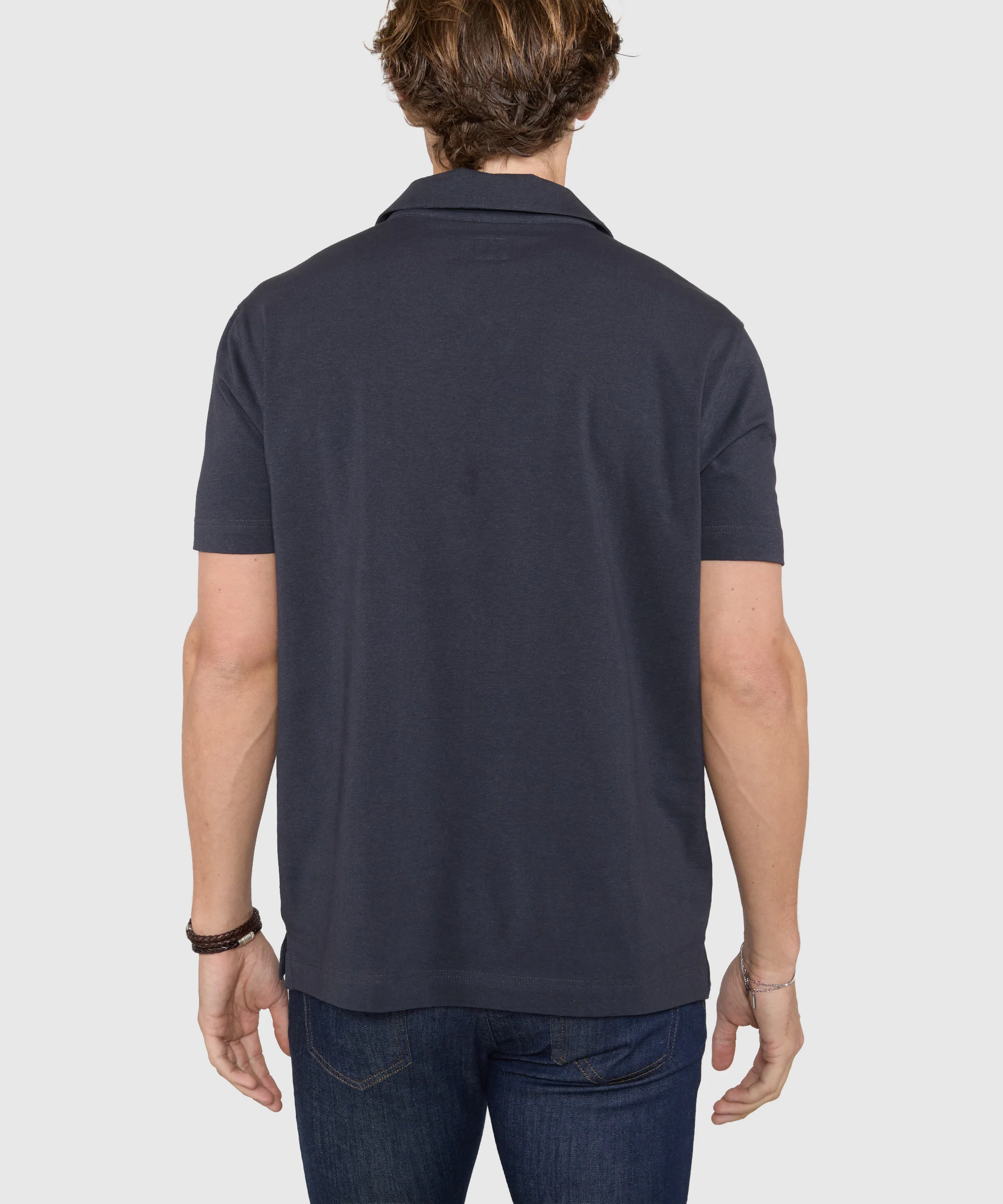 Westport No-Tuck Short Sleeve Cotton Performance Stretch Zip Polo - Image 6