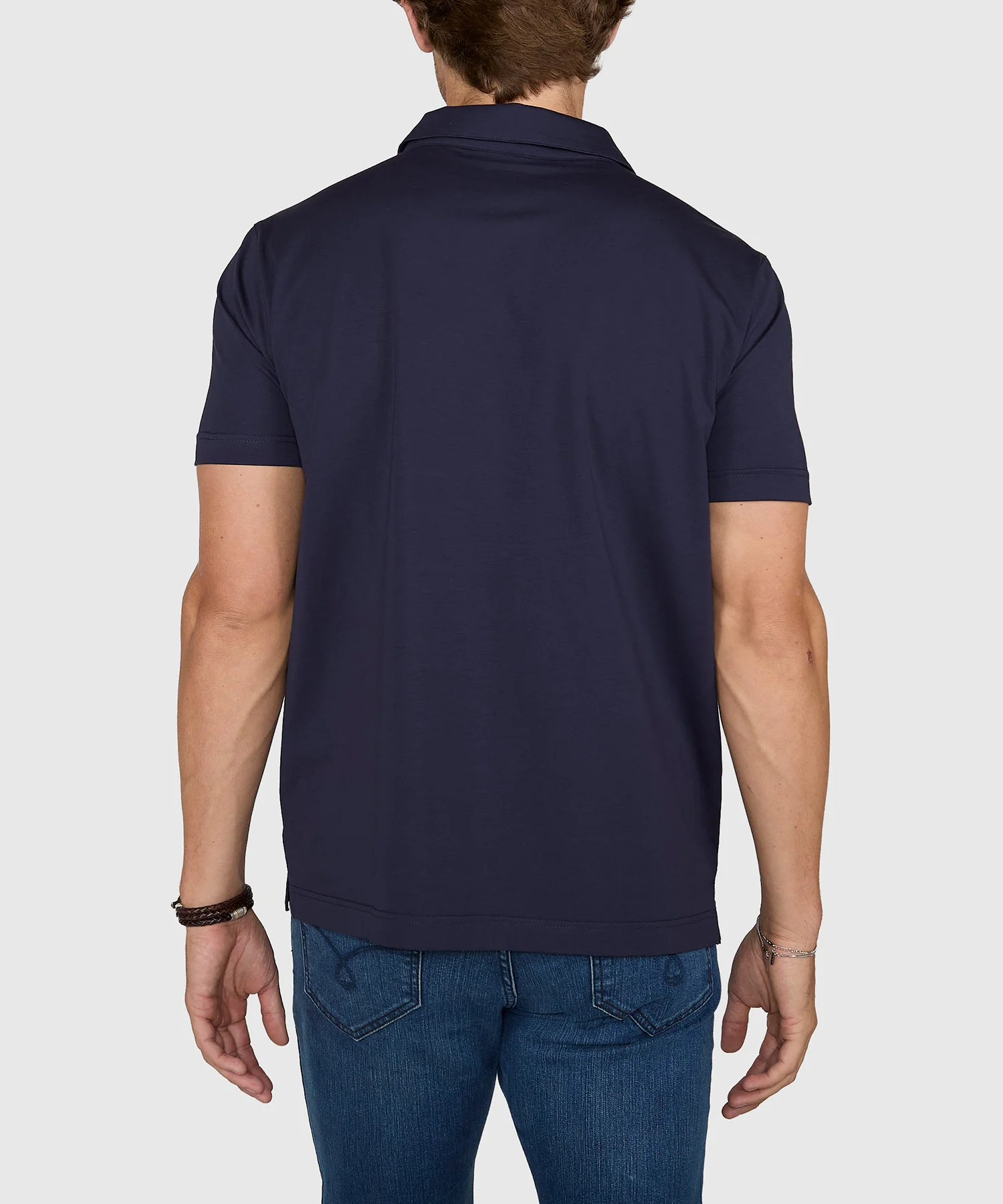 Westport No-Tuck Short Sleeve Cotton Performance Stretch Zip Polo - Image 4