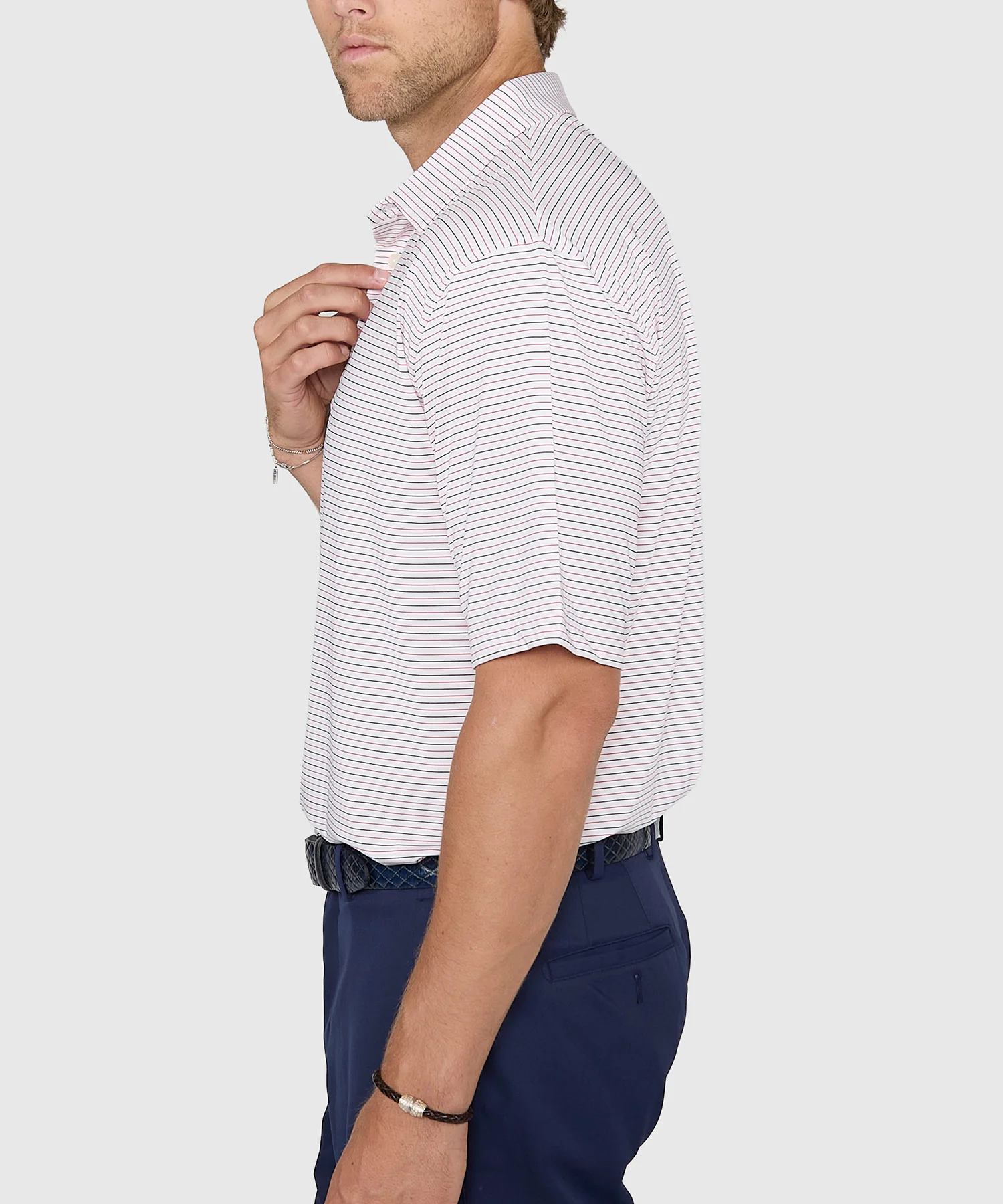 Westport Lifestyle Short Sleeve Performance Stripe Polo - Image 4