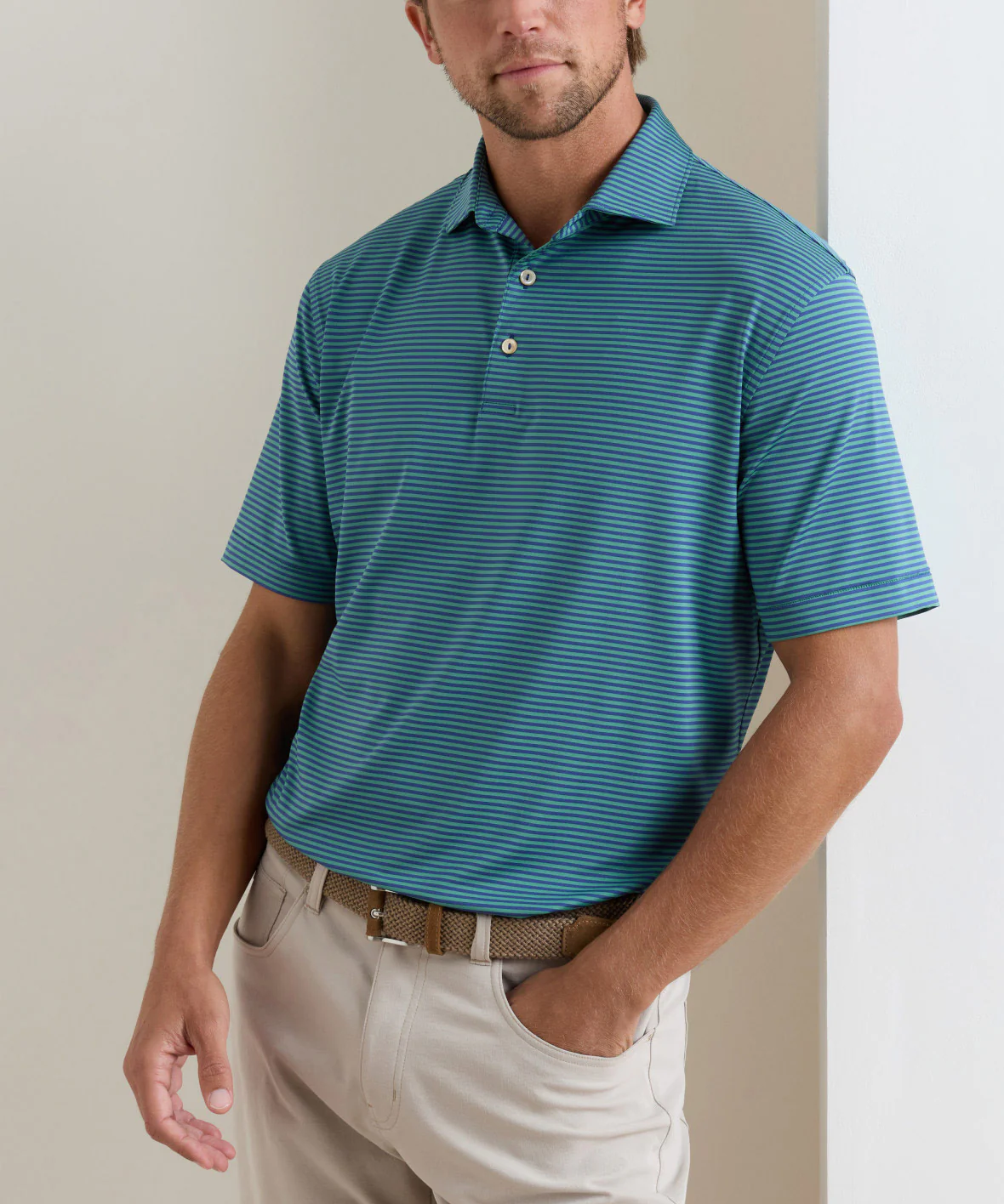 Peter Millar Hales Stripe Short Sleeve Performance Polo - Image 14