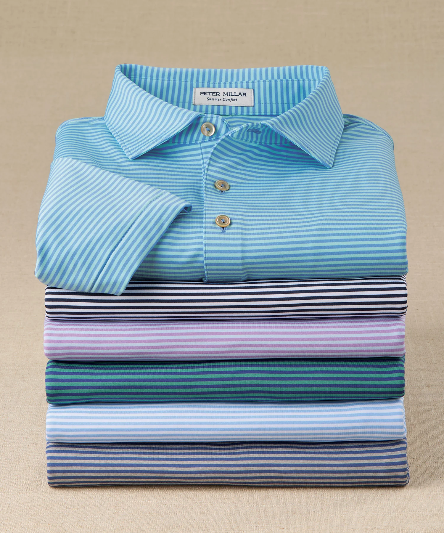Peter Millar Hales Stripe Short Sleeve Performance Polo - Image 2