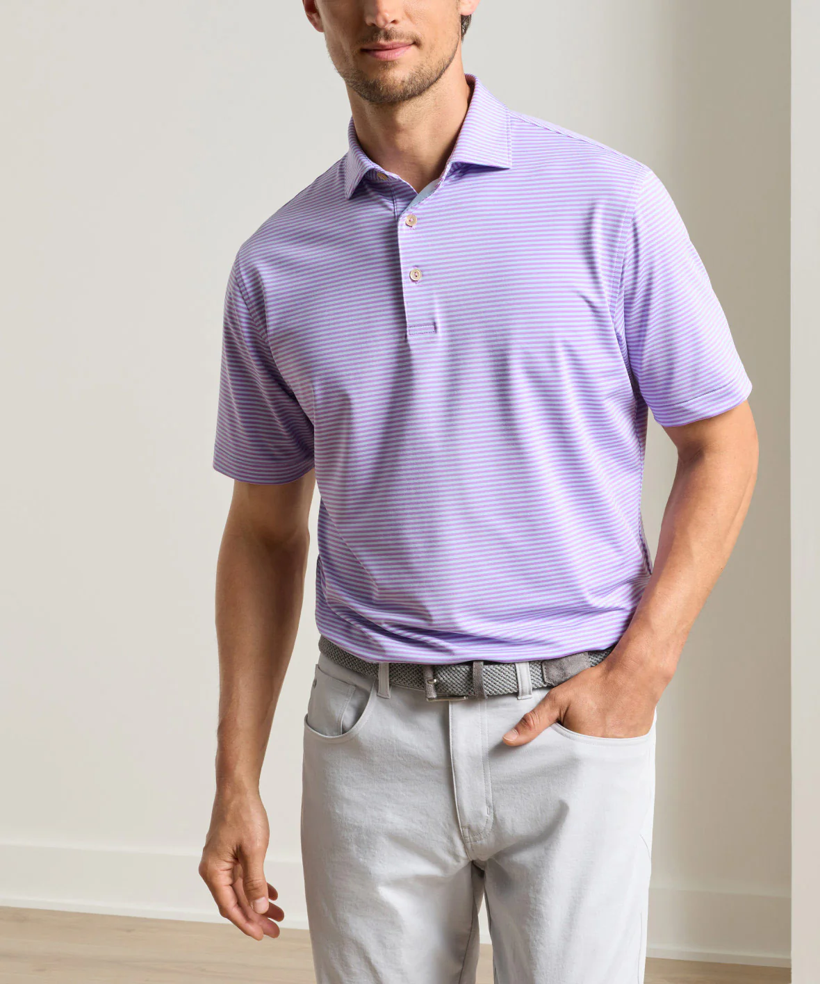 Peter Millar Hales Stripe Short Sleeve Performance Polo - Image 9