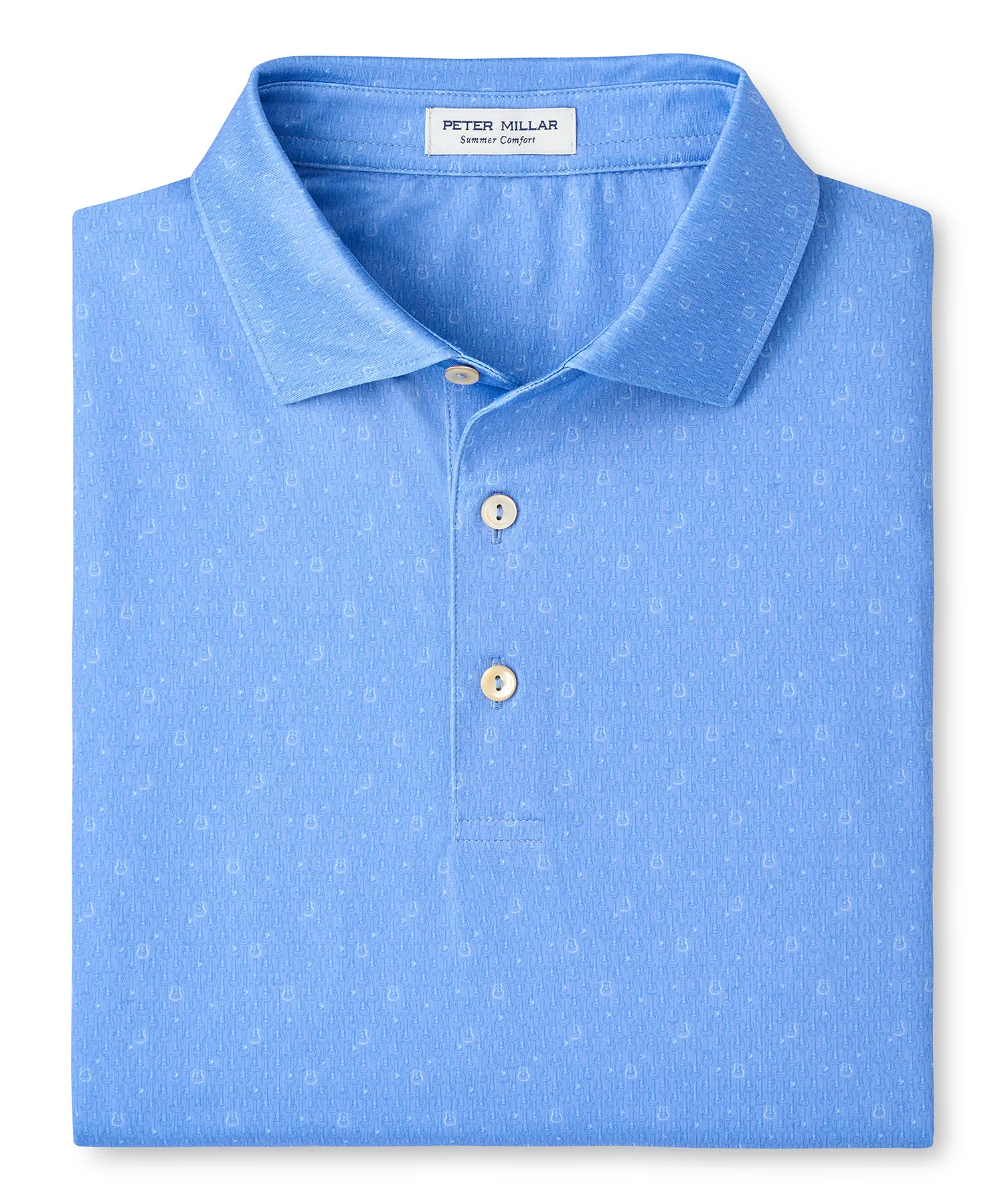 Peter Millar Guitar Solo Print Short Sleeve Performance Polo