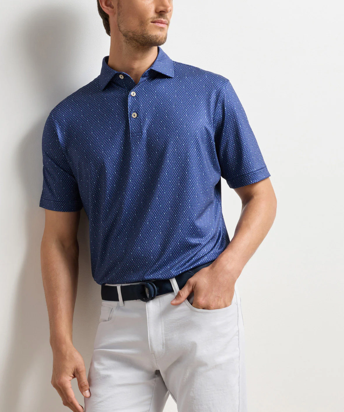 Peter Millar In The Rough Print Short Sleeve Performance Polo - Image 2