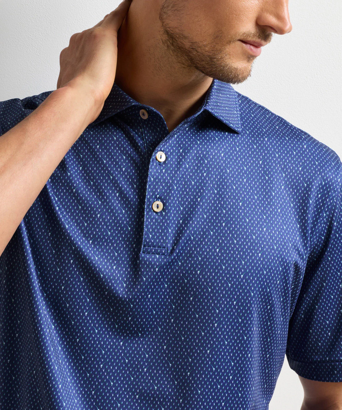 Peter Millar In The Rough Print Short Sleeve Performance Polo - Image 5