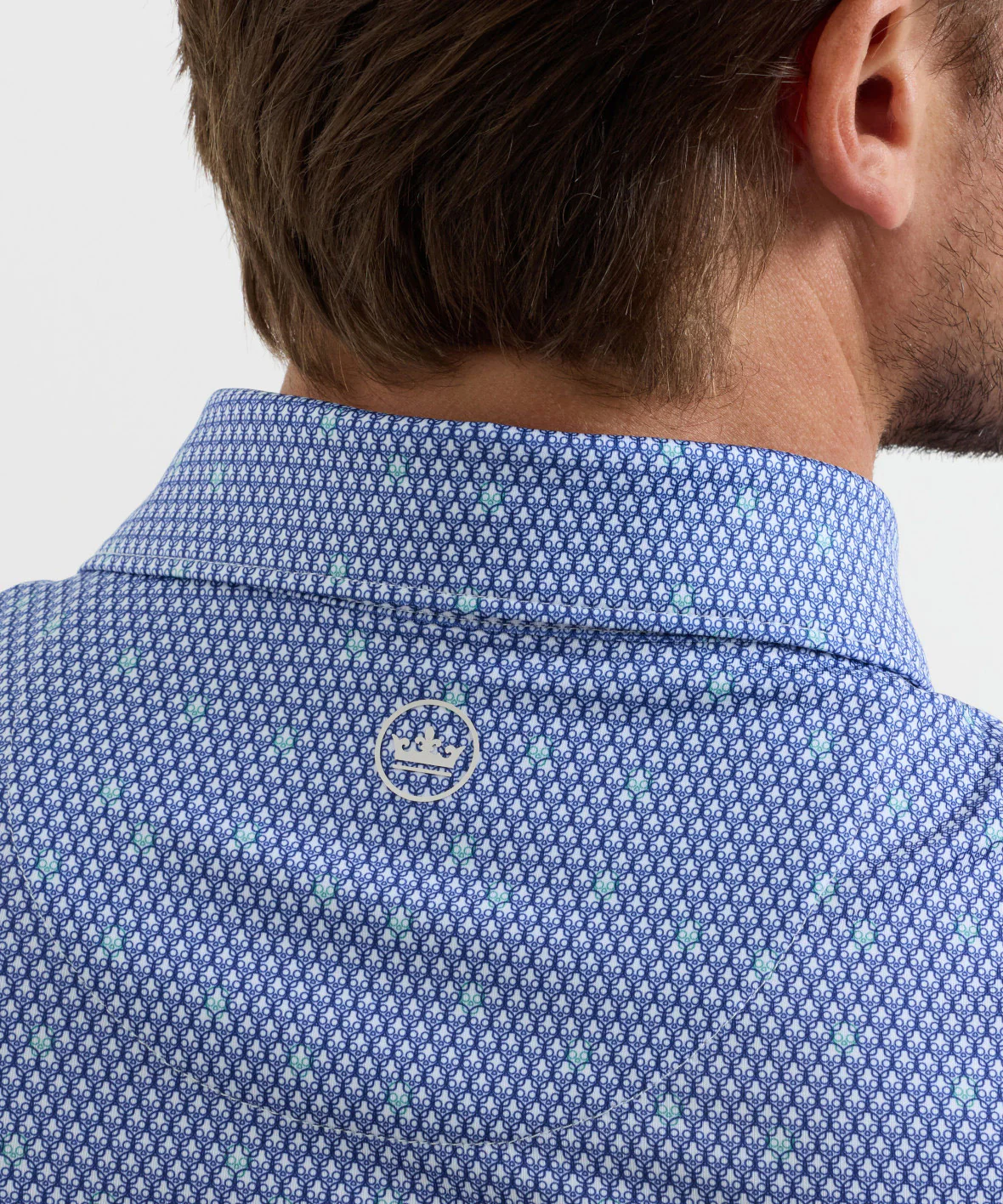 Peter Millar Geo Skull Print Short Sleeve Performance Polo - Image 4