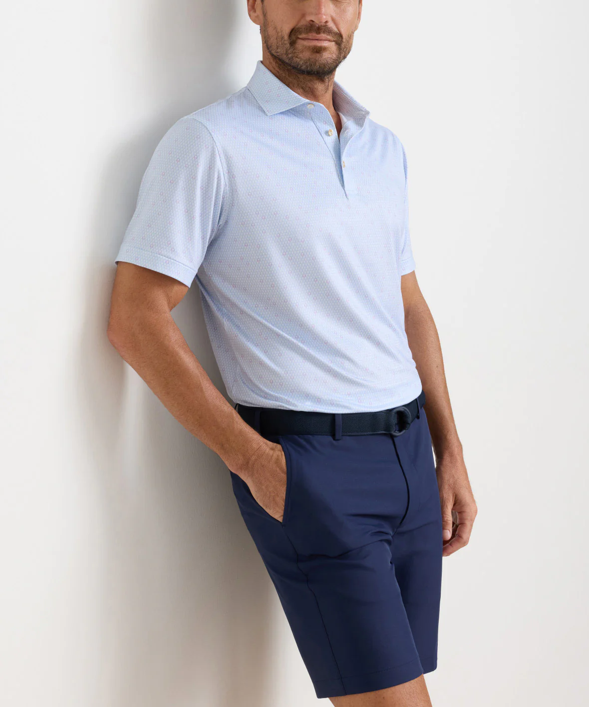 Peter Millar Geo Skull Print Short Sleeve Performance Polo - Image 7