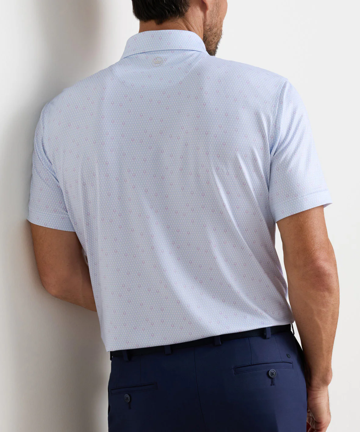 Peter Millar Geo Skull Print Short Sleeve Performance Polo - Image 8