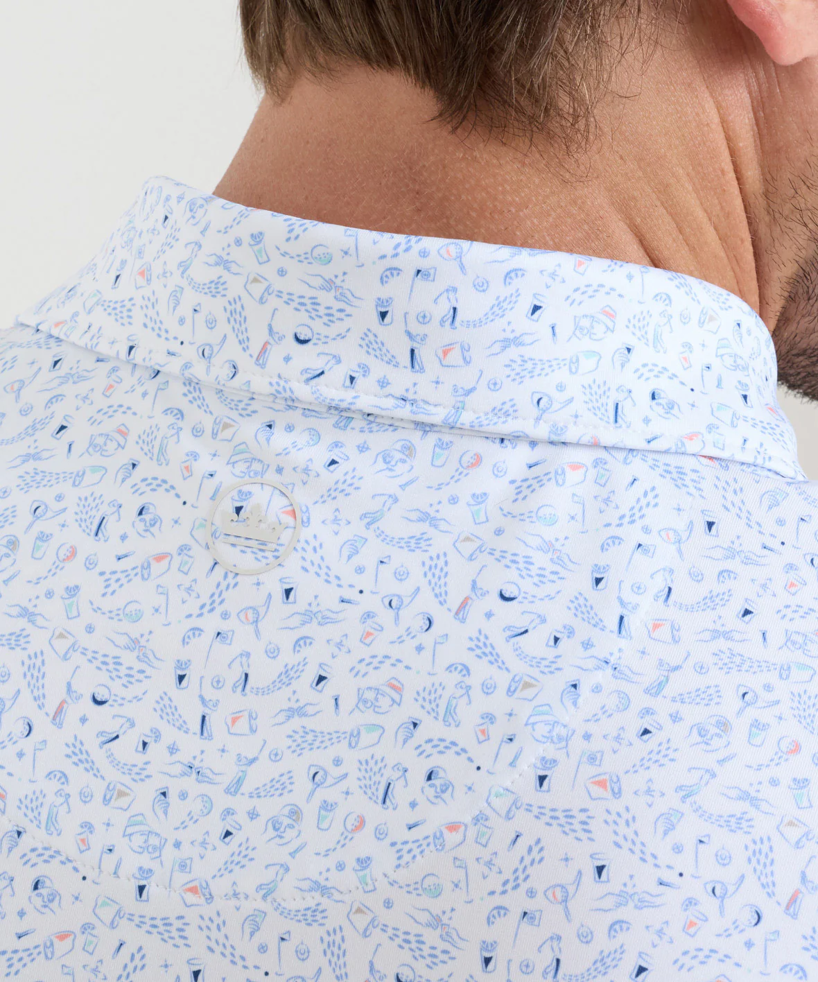Peter Millar Nice Shot Print Short Sleeve Performance Polo - Image 4
