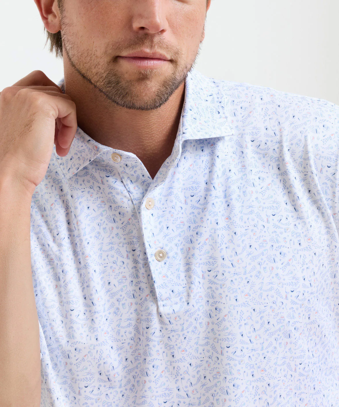 Peter Millar Nice Shot Print Short Sleeve Performance Polo - Image 5