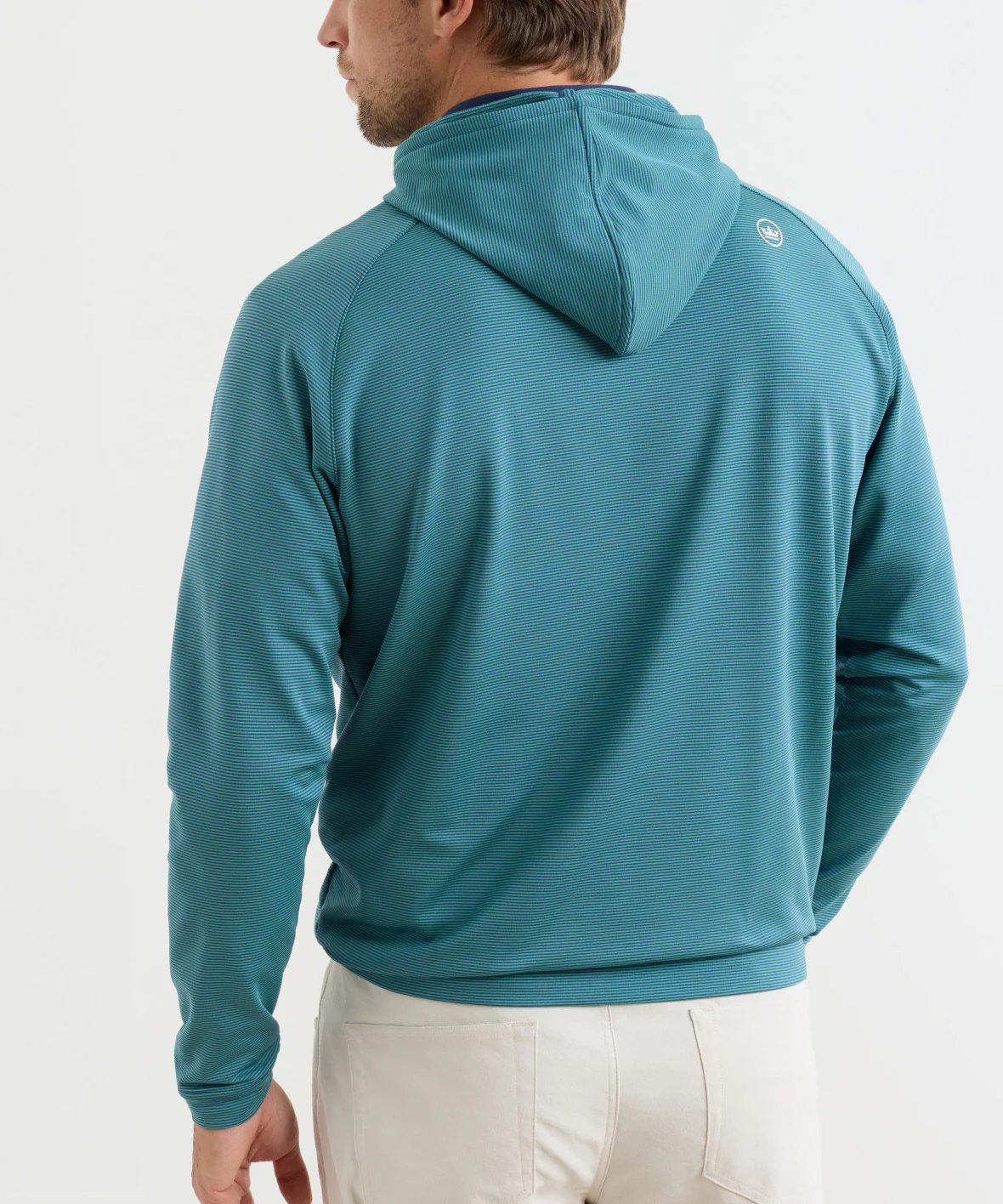 Peter Millar Long Sleeve Pine Sugar Stripe Performance Hoodie - Image 3