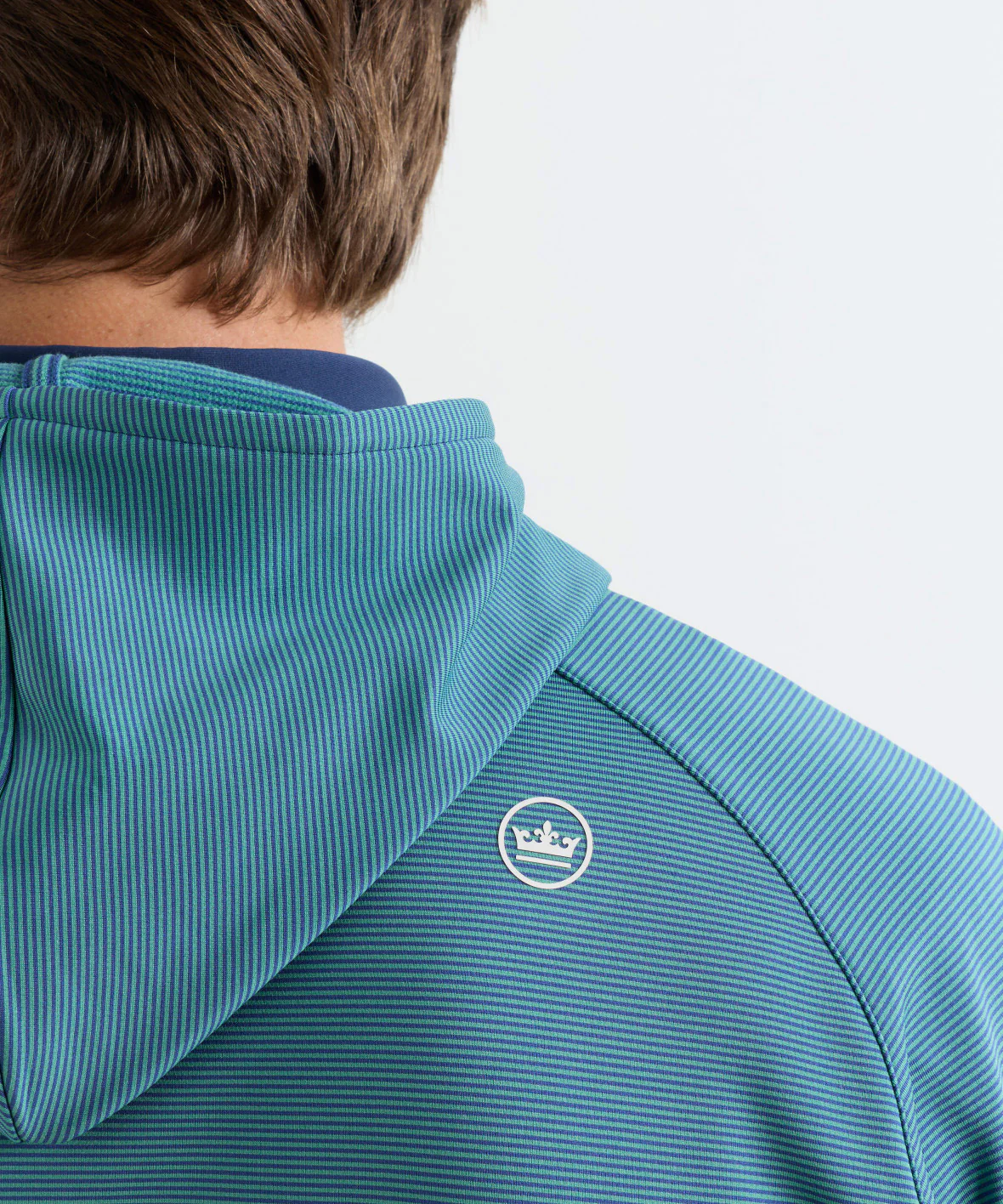 Peter Millar Long Sleeve Pine Sugar Stripe Performance Hoodie - Image 4