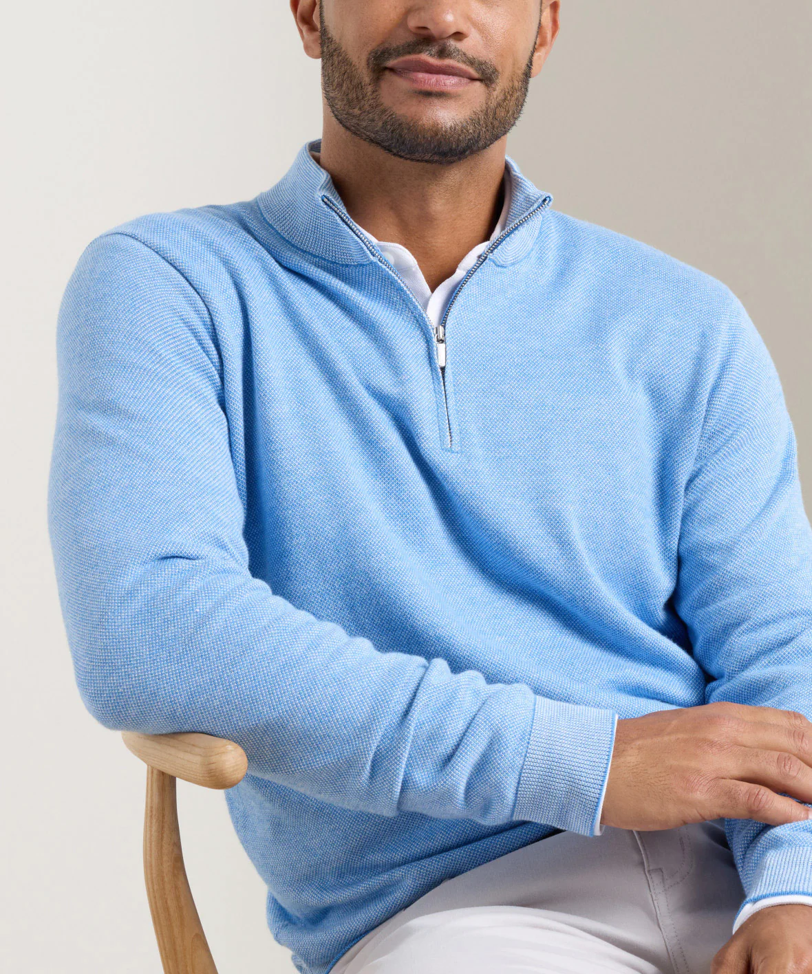 Peter Millar Coolspun Light Birdseye Quarter-Zip Pullover - Image 2