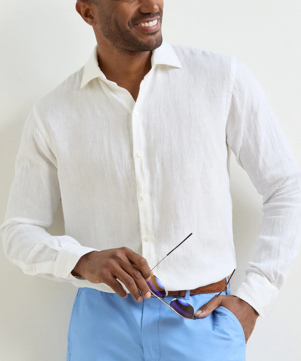 Peter Millar The Shoreside Long Sleeve Linen Sport Shirt - Image 10