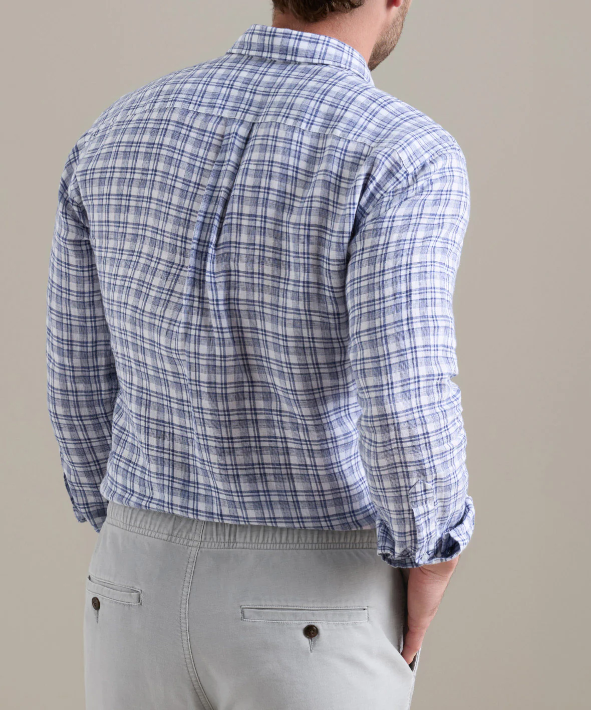 Peter Millar Sandbar Linen Long Sleeve Sport Shirt - Image 3