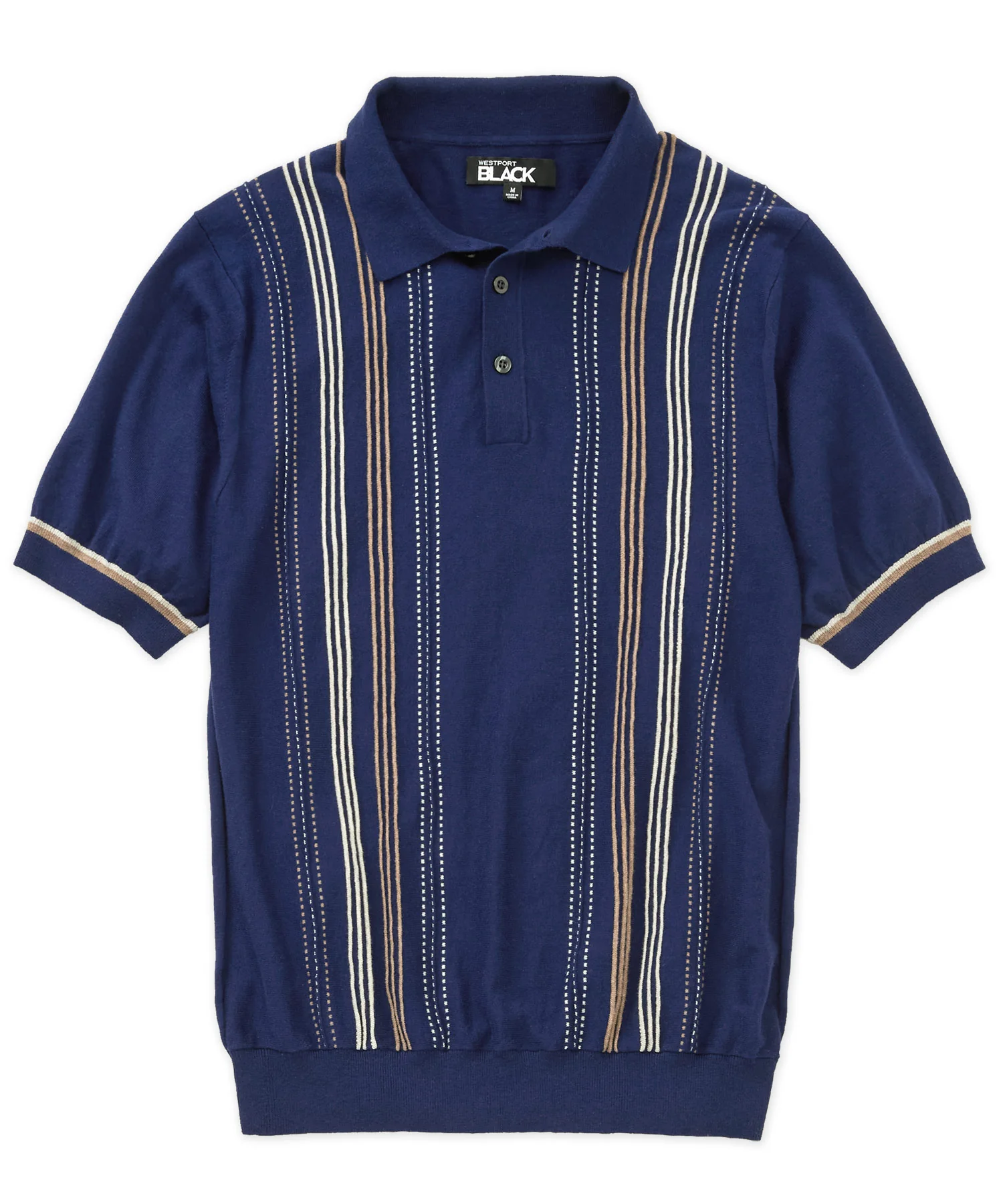Westport Black Short Sleeve Cortina Retro Polo